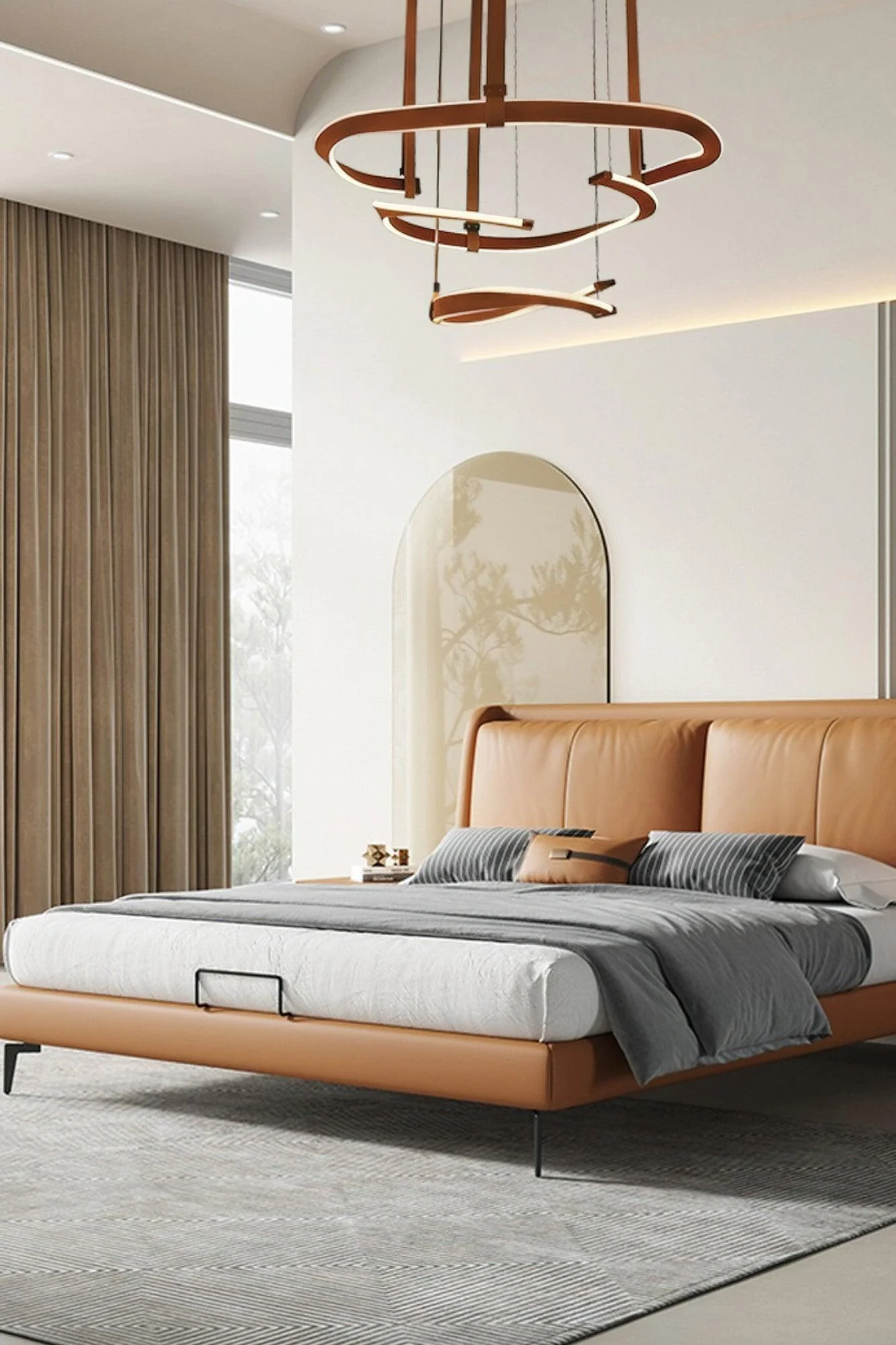 Cesorora Curved Artificial Leather Chandelier - Image 24