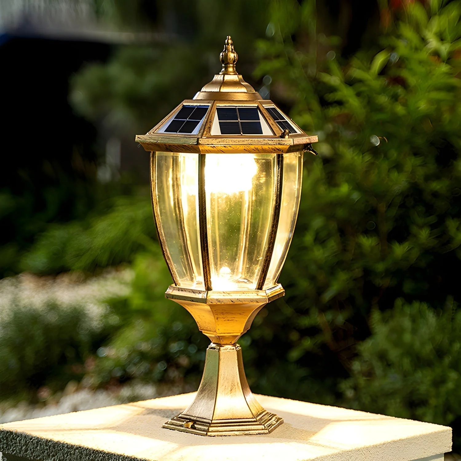 Cezoria Unique Solar Glass Lantern Outdoor Lamp - Image 2