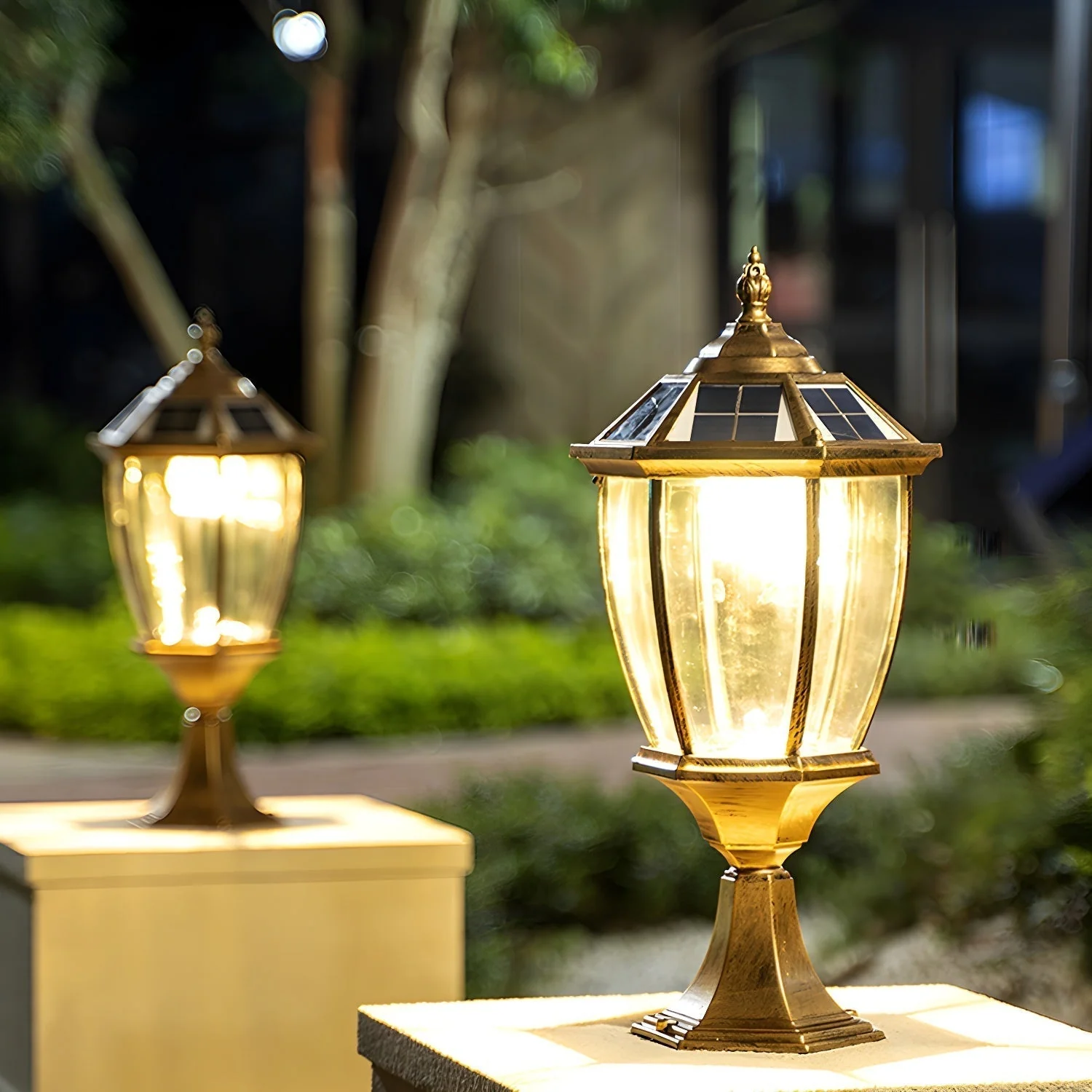 Cezoria Unique Solar Glass Lantern Outdoor Lamp - Image 4