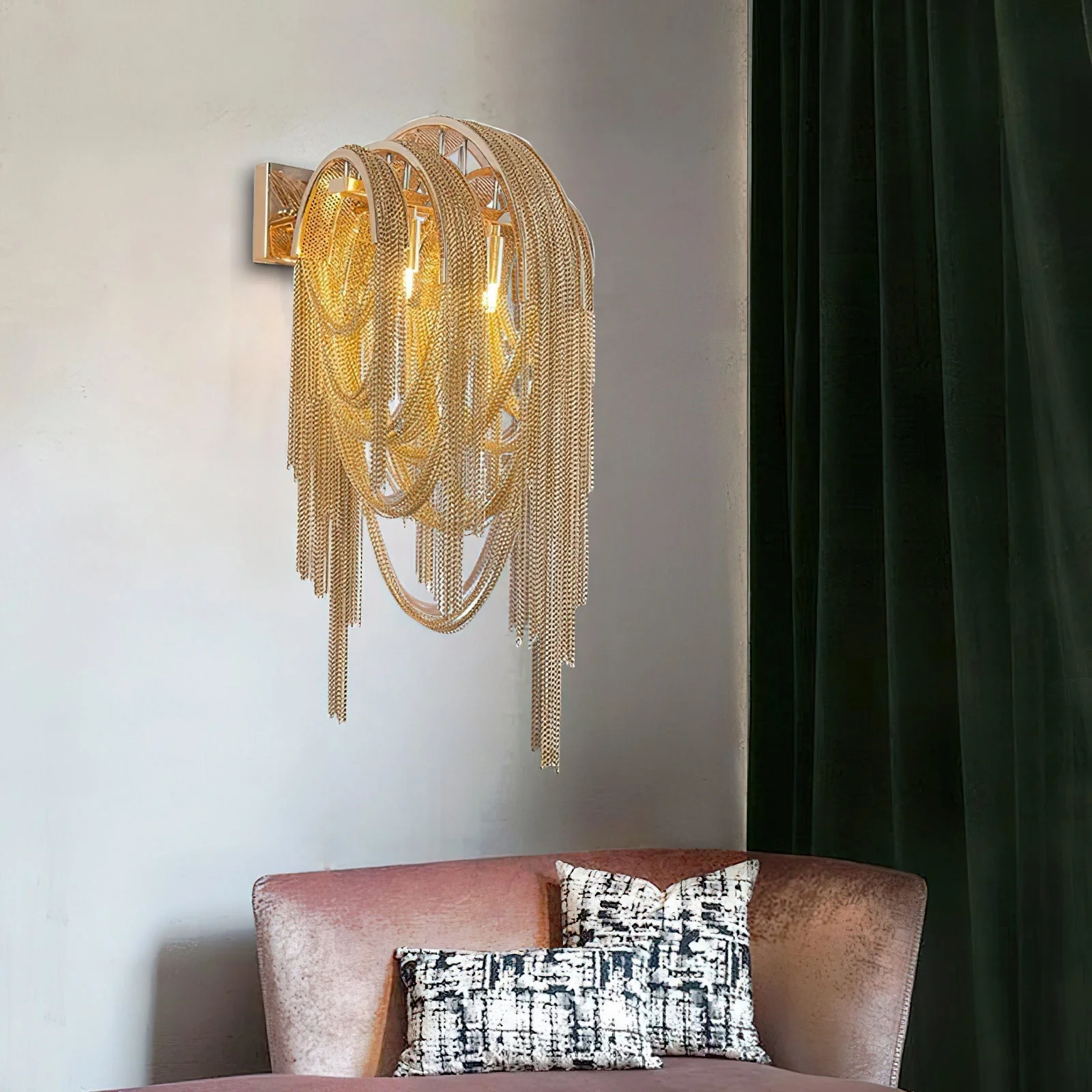 Chains Postmodern Luxury Tassel Wall Lamp - Image 10