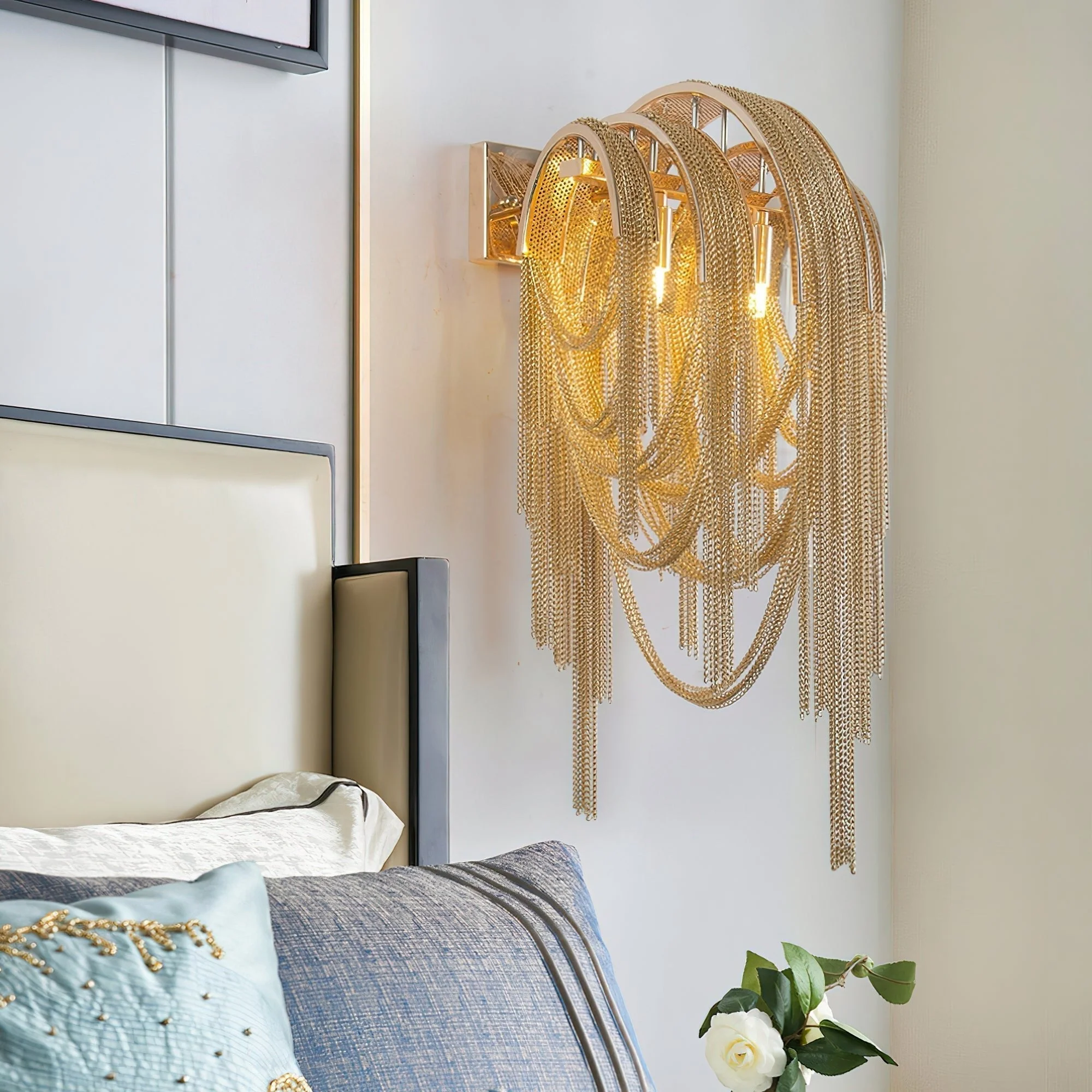 Chains Postmodern Luxury Tassel Wall Lamp - Image 4