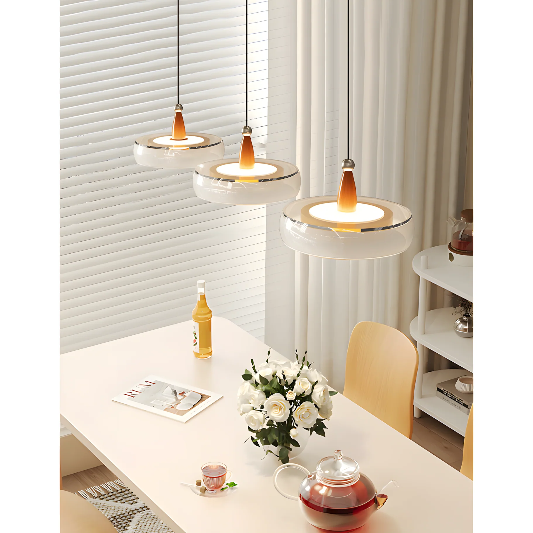Champagne Modern Glass Pendant Light - Image 9