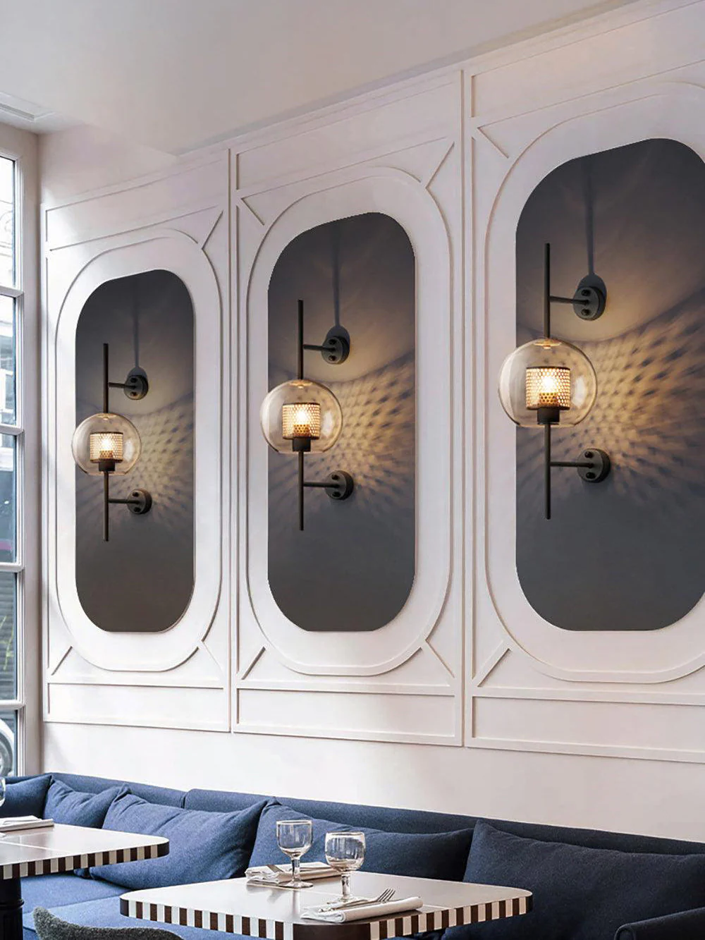 Chiswick Contemporary Glass Wall Light - Image 7