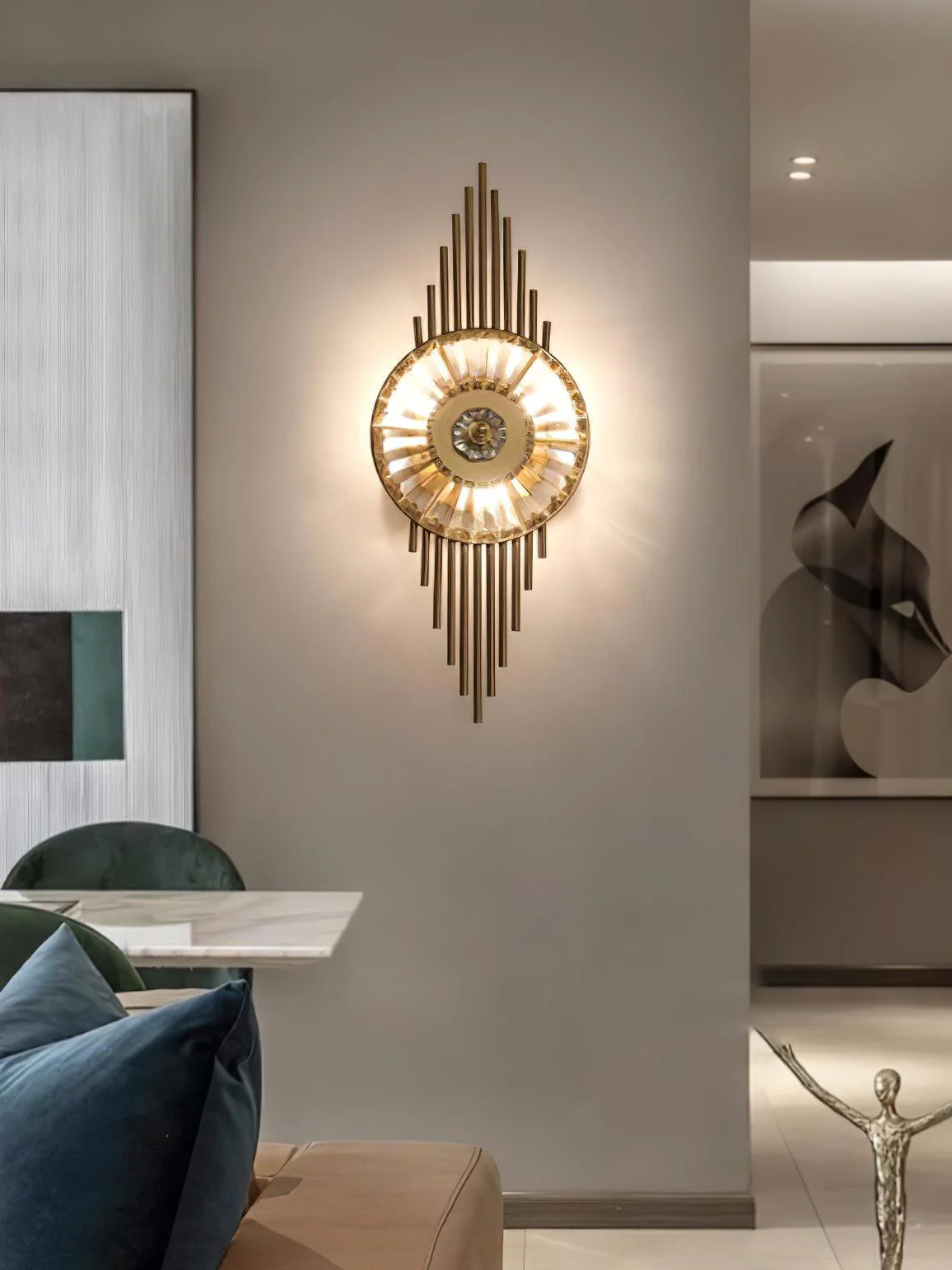 Cilirel Postmodern Luxury Gear Gold Crystal Wall Light - Image 12