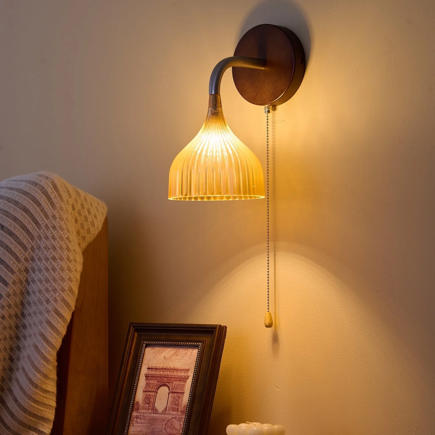 Cimararae Elegance Classic Wood Wall Lamp - Image 22
