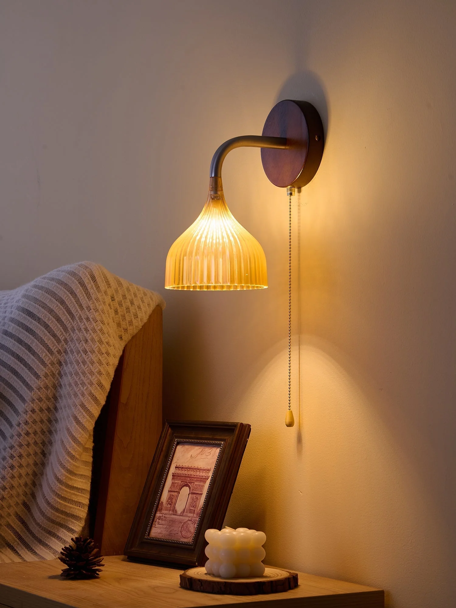 Cimararae Elegance Classic Wood Wall Lamp - Image 26