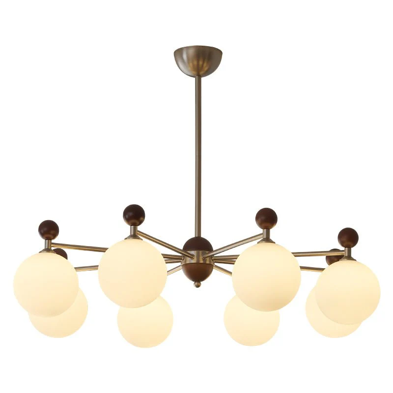 Cimirora Traditional Elegance Wood Glass Chandelier - Image 6