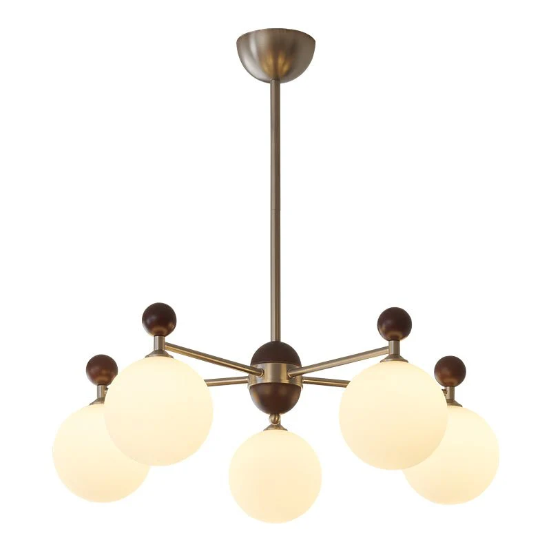 Cimirora Traditional Elegance Wood Glass Chandelier - Image 8