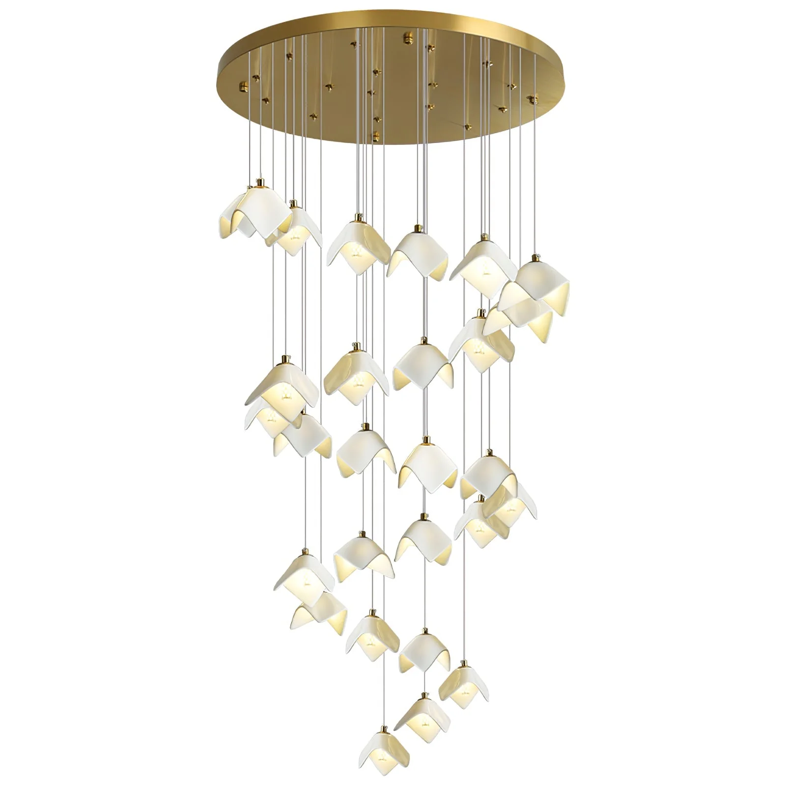 Cithayra Geometric Glass Brass Chandelier - Image 10