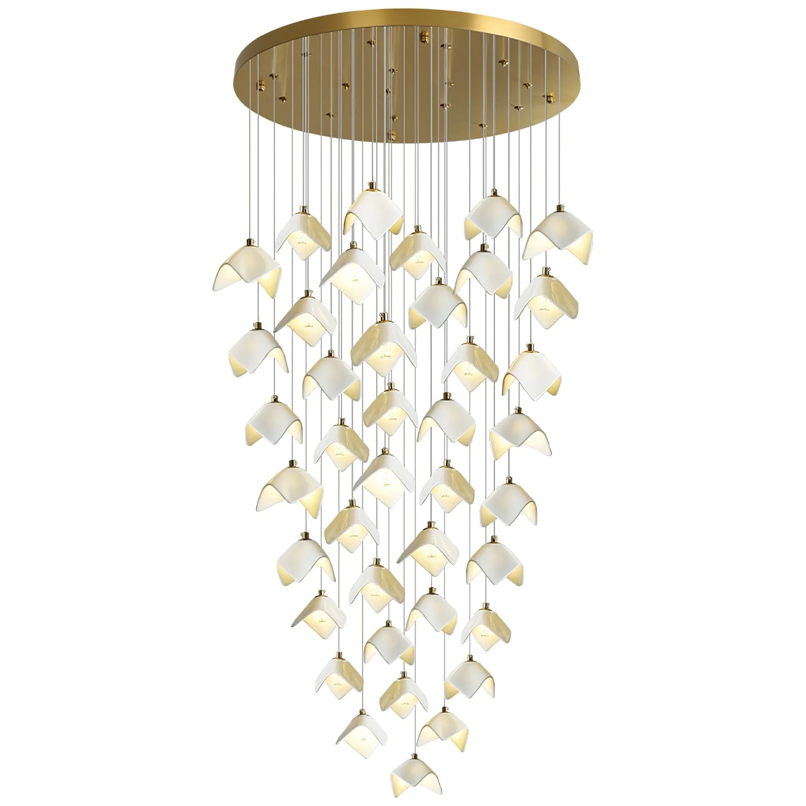 Cithayra Geometric Glass Brass Chandelier - Image 11