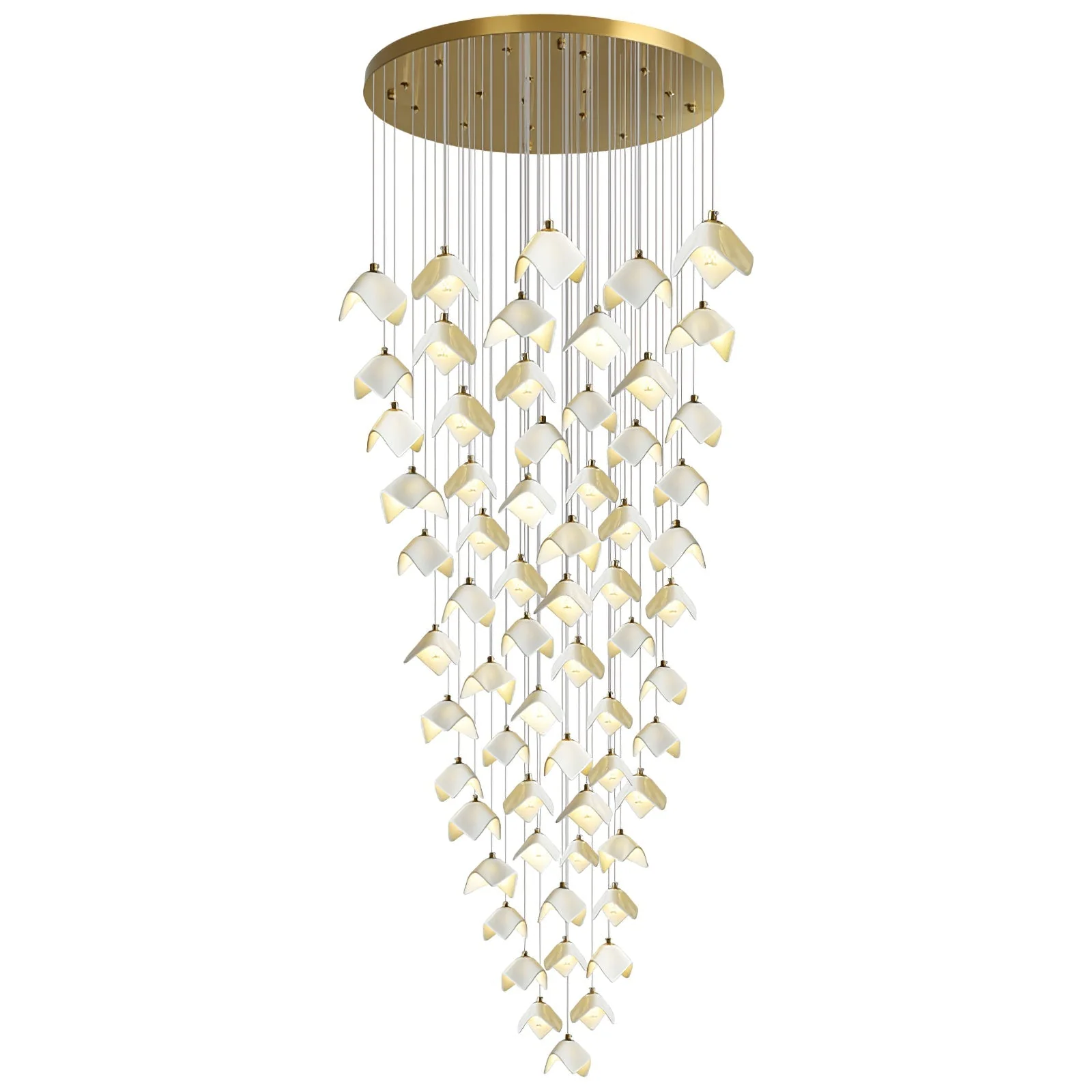 Cithayra Geometric Glass Brass Chandelier - Image 14