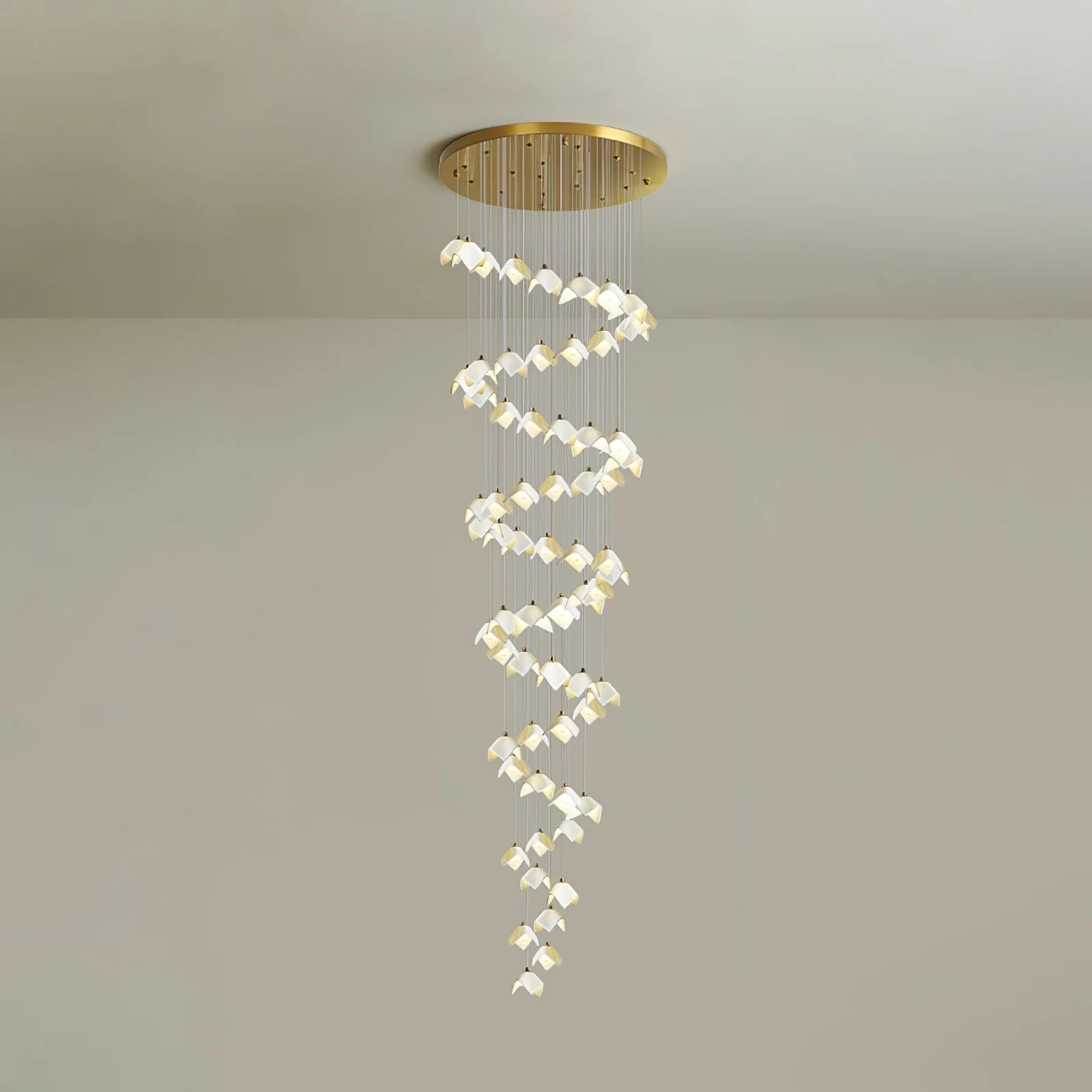Cithayra Geometric Glass Brass Chandelier - Image 17