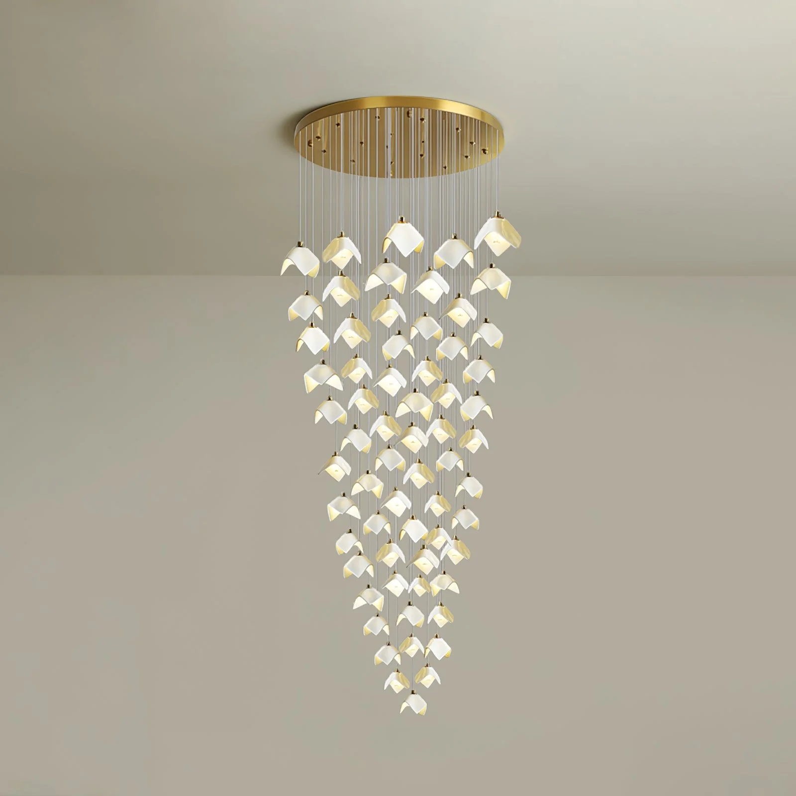 Cithayra Geometric Glass Brass Chandelier - Image 18