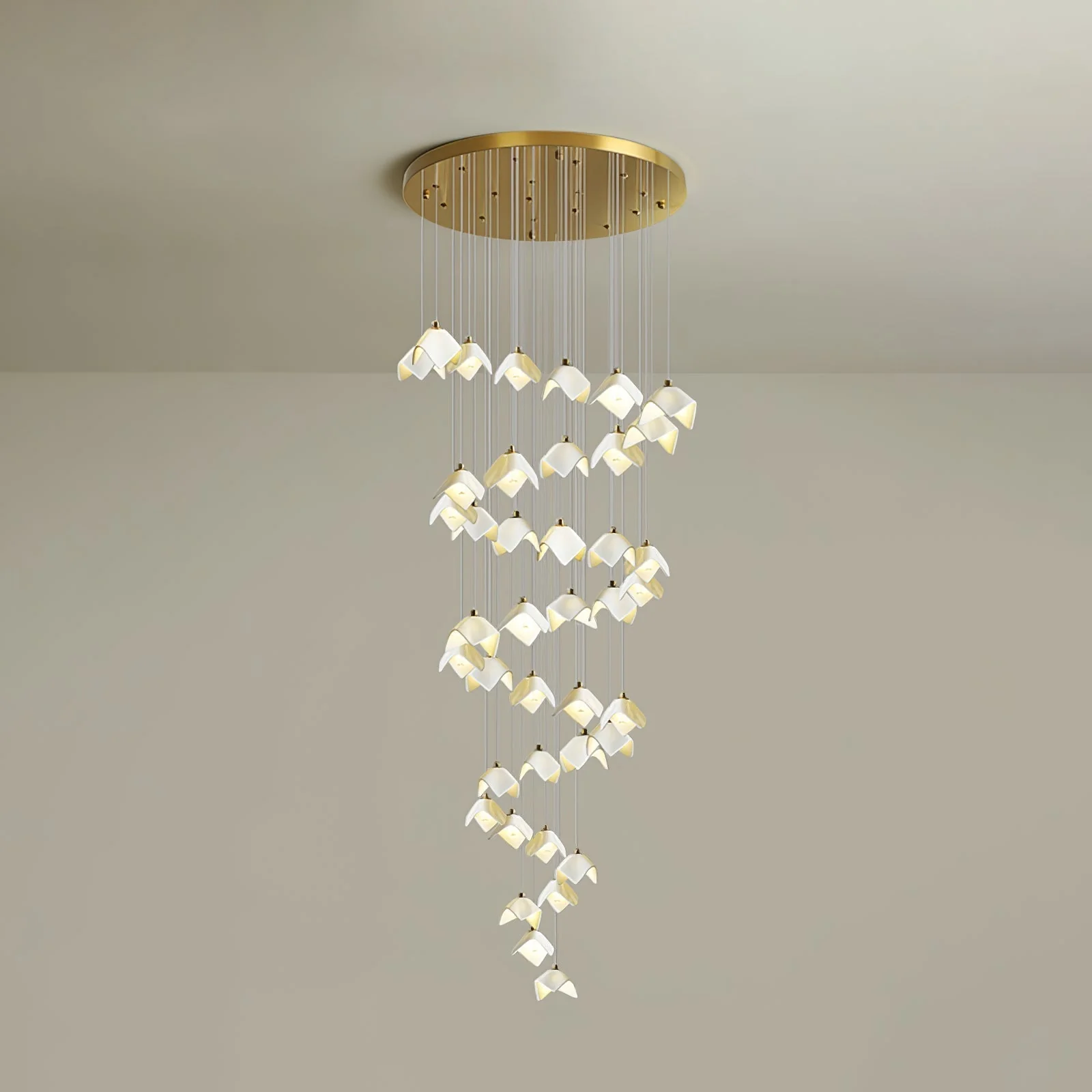 Cithayra Geometric Glass Brass Chandelier - Image 19