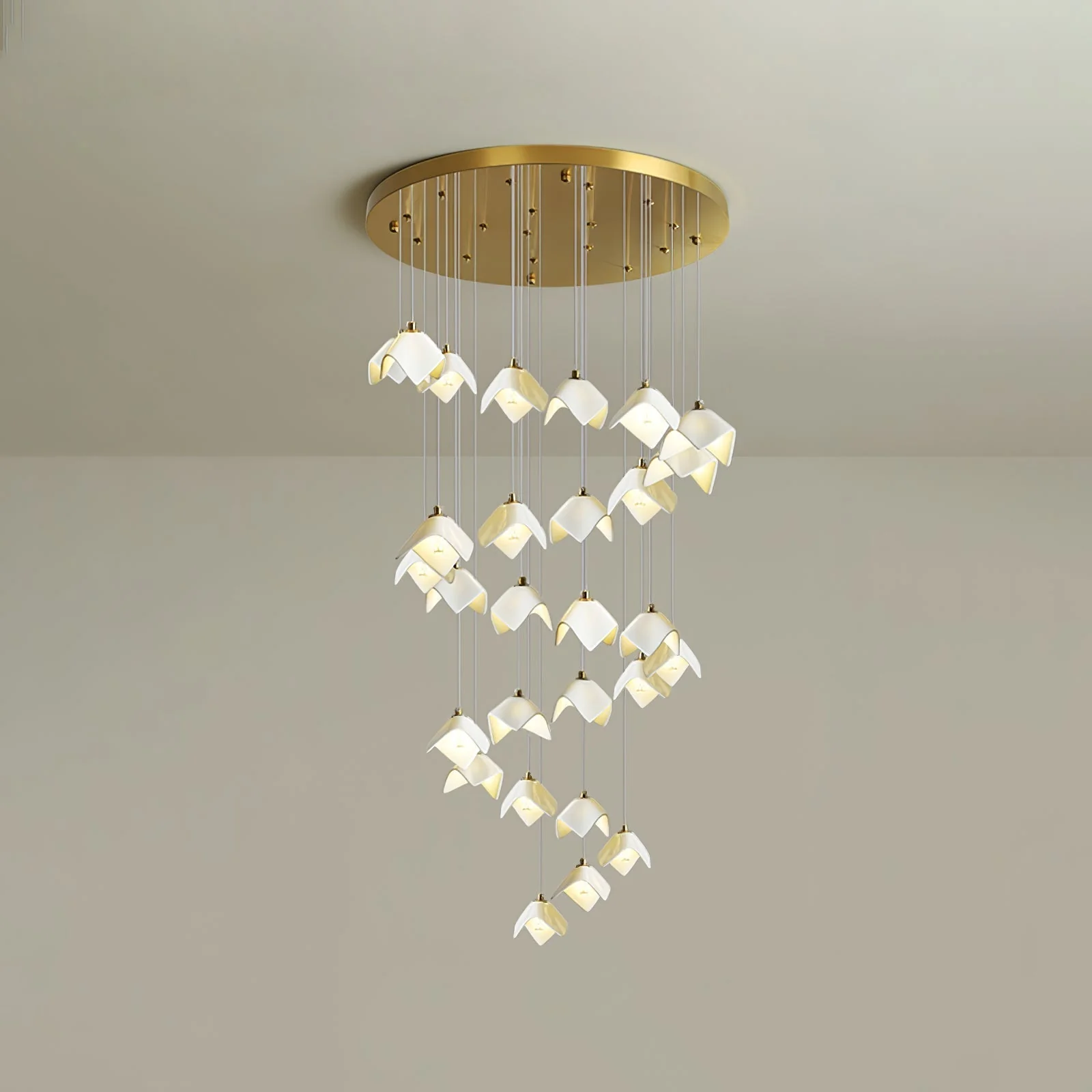 Cithayra Geometric Glass Brass Chandelier - Image 21