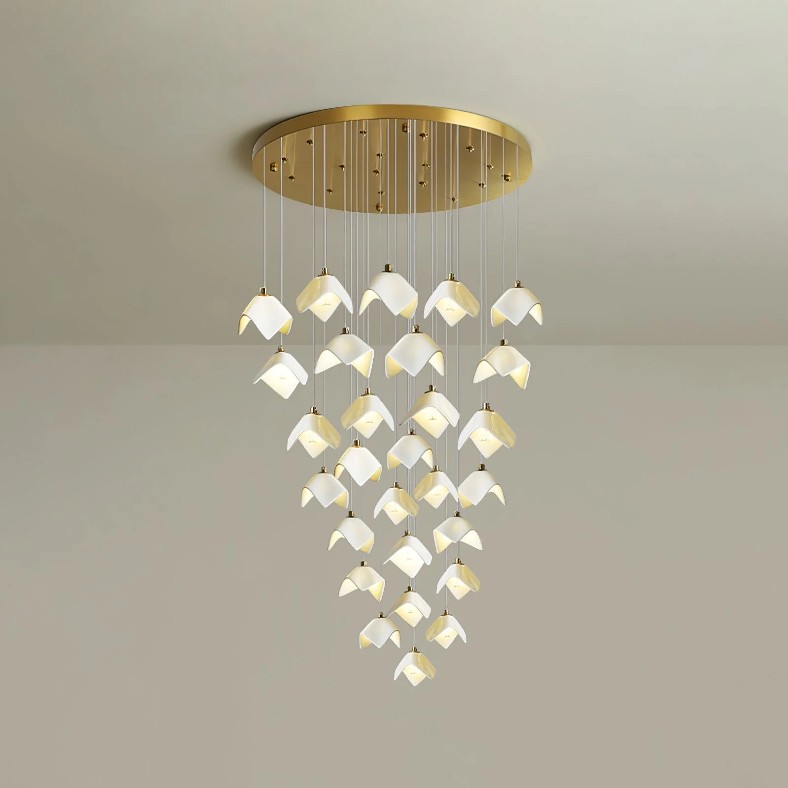 Cithayra Geometric Glass Brass Chandelier - Image 22