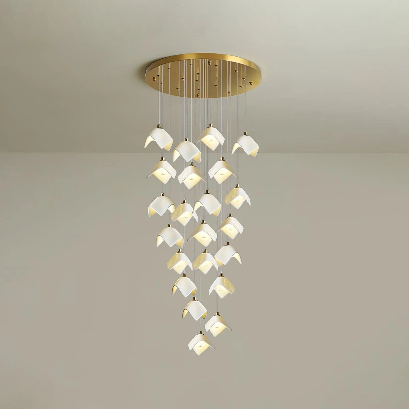 Cithayra Geometric Glass Brass Chandelier - Image 25