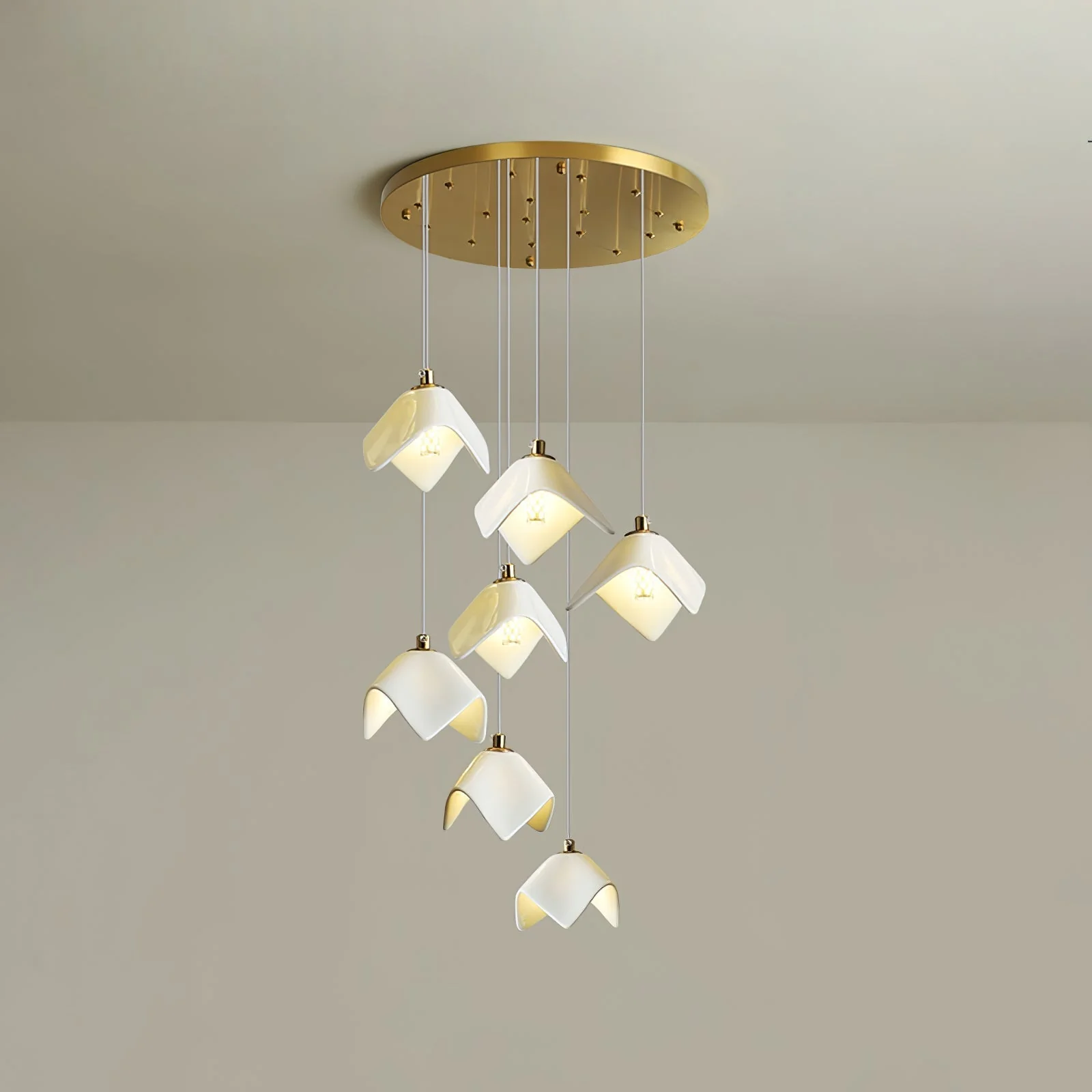 Cithayra Geometric Glass Brass Chandelier - Image 31