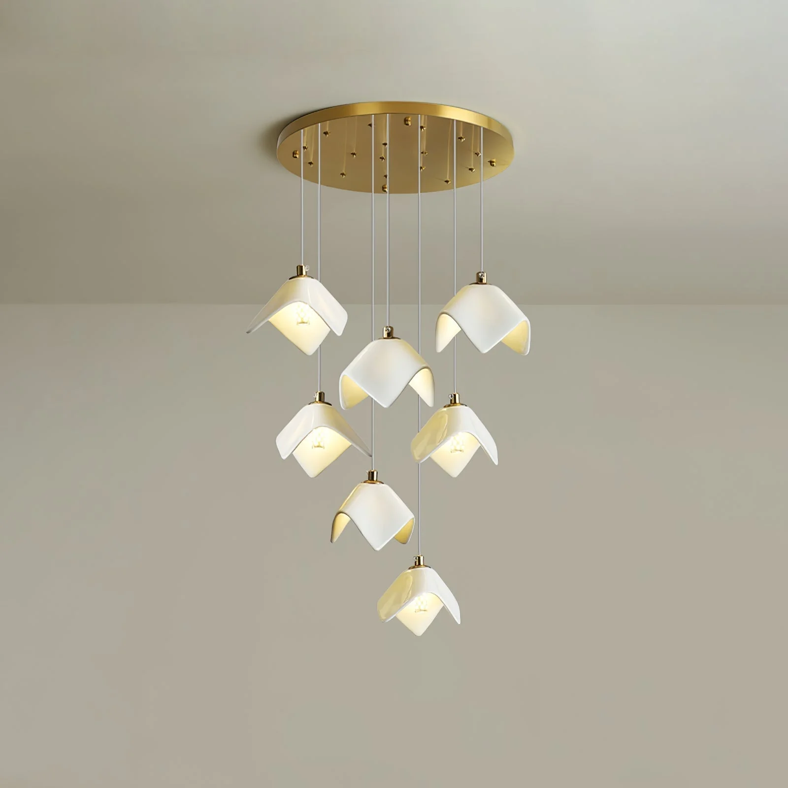 Cithayra Geometric Glass Brass Chandelier - Image 32
