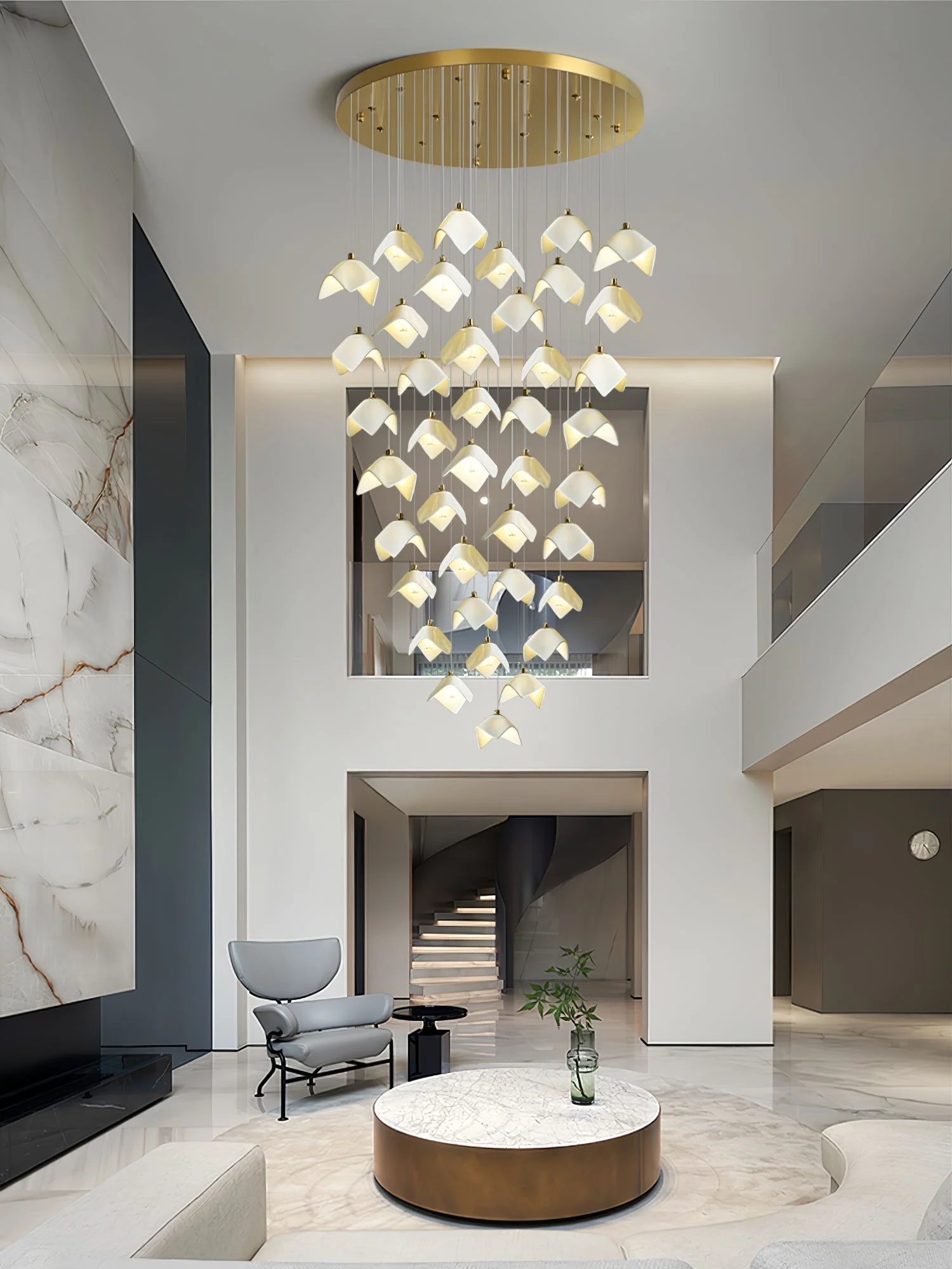 Cithayra Geometric Glass Brass Chandelier - Image 34