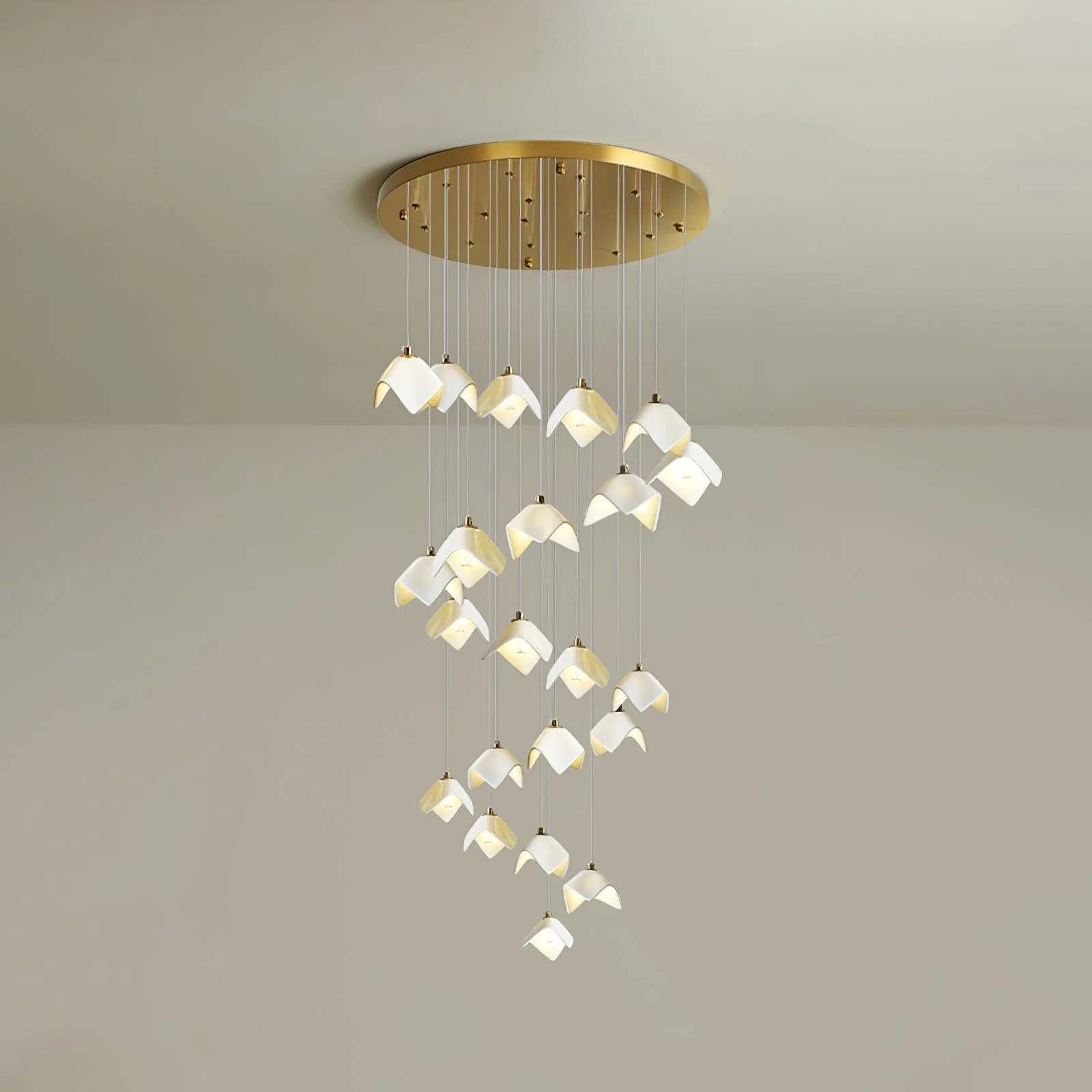 Cithayra Geometric Glass Brass Chandelier - Image 42