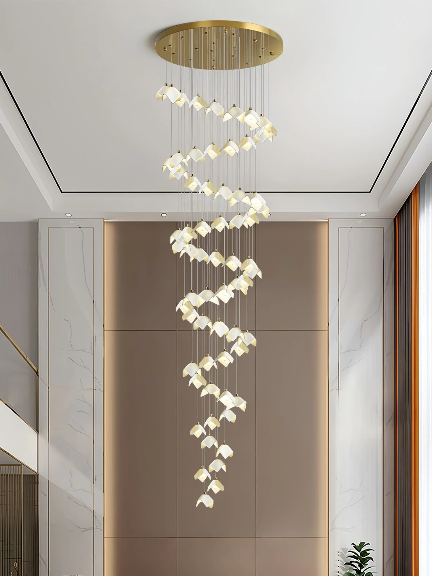 Cithayra Geometric Glass Brass Chandelier - Image 52