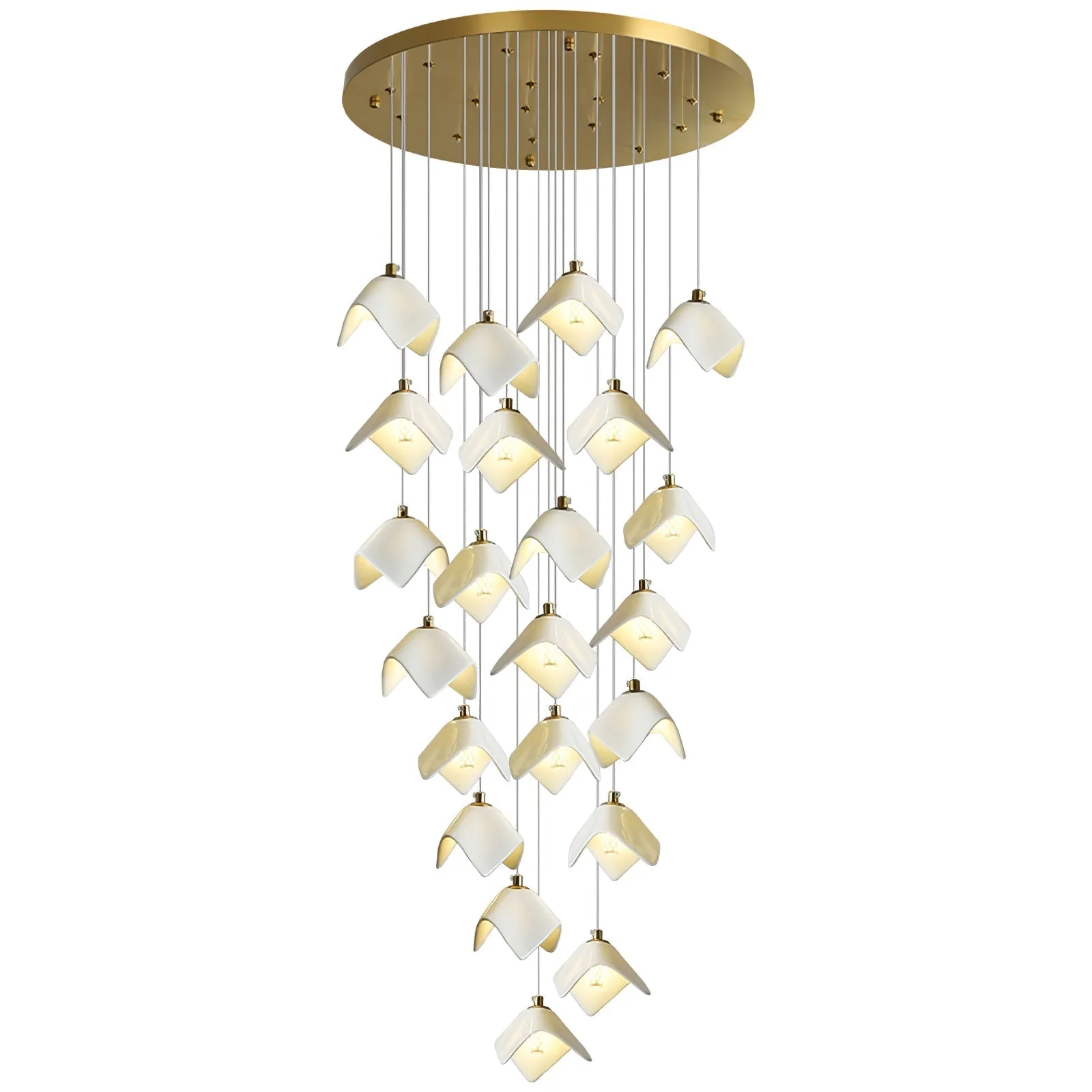 Cithayra Geometric Glass Brass Chandelier - Image 7
