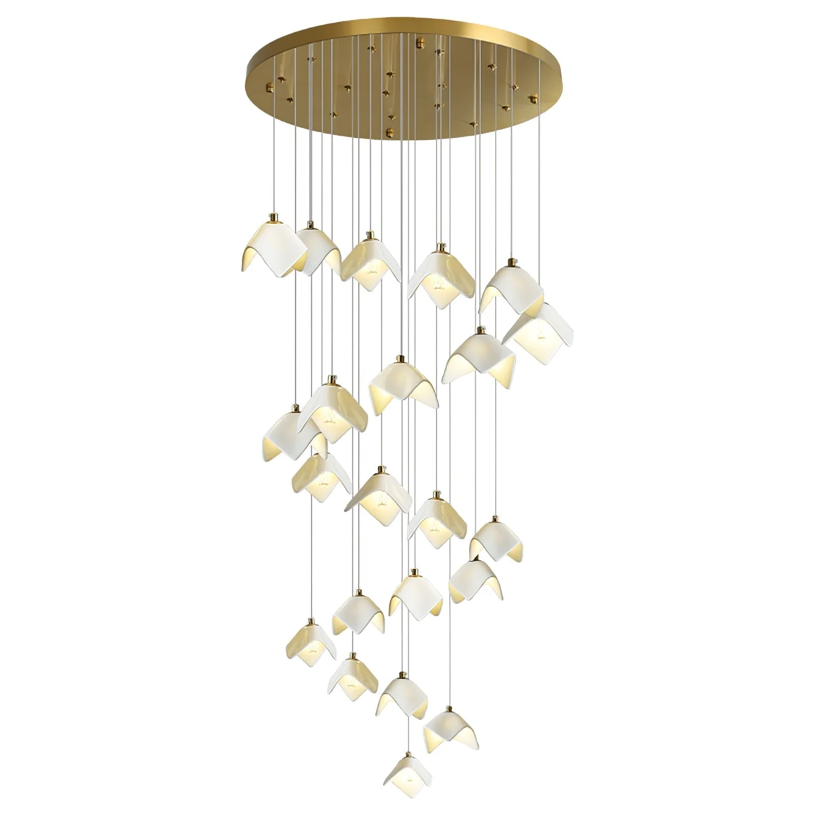 Cithayra Geometric Glass Brass Chandelier - Image 8