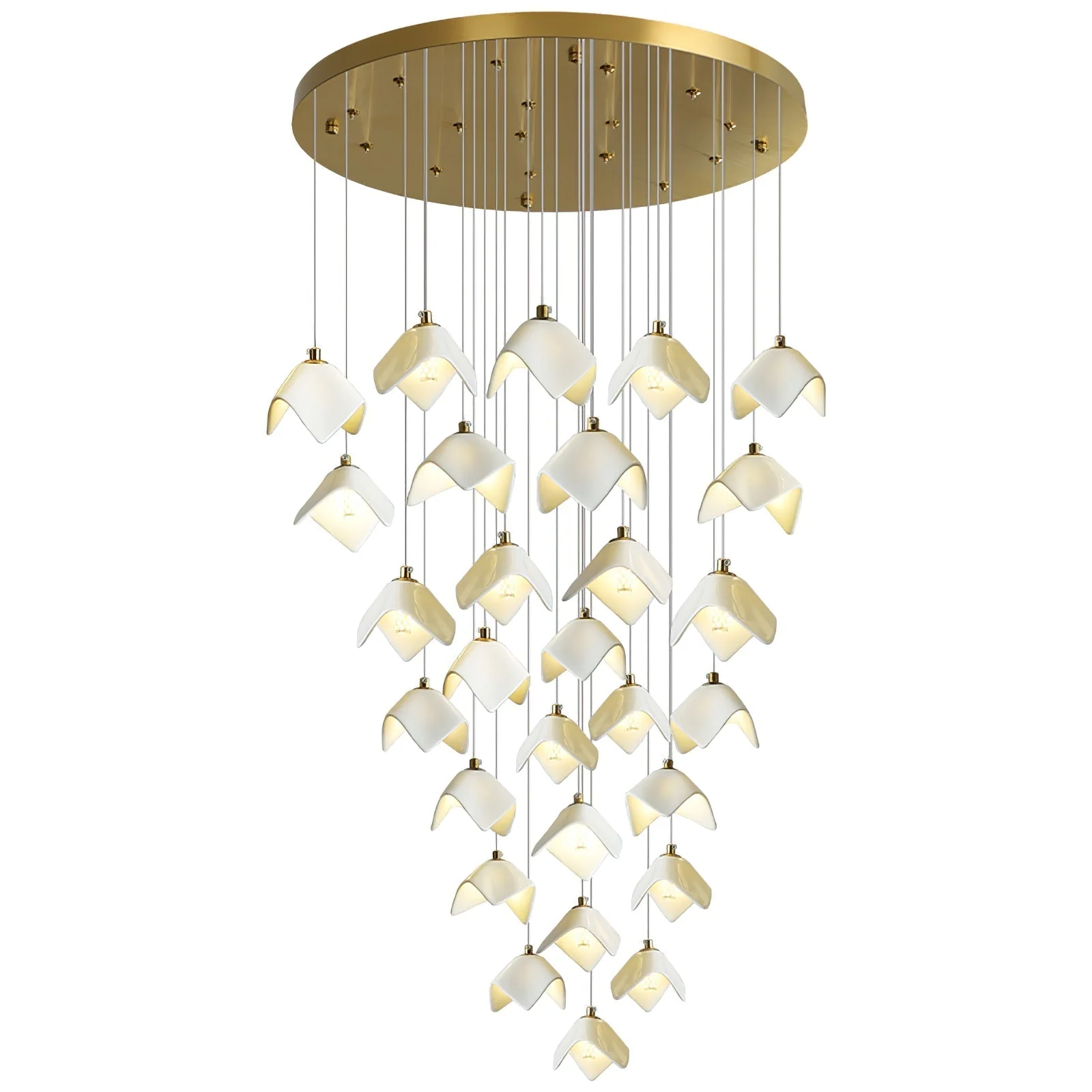 Cithayra Geometric Glass Brass Chandelier - Image 9