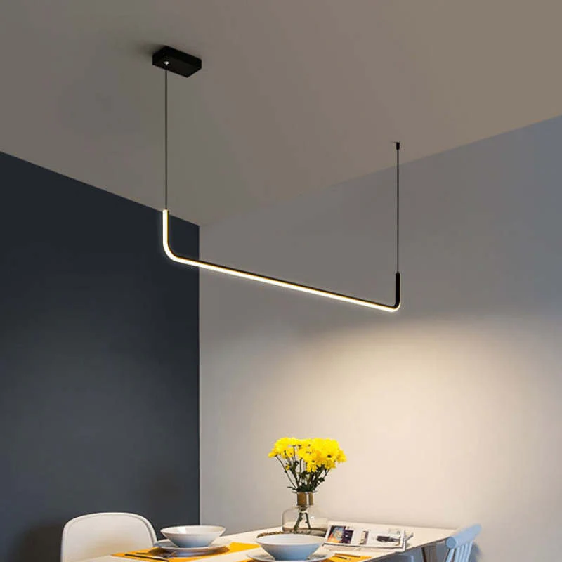 Clen Modern Linear Pendant Light Double Frame, Black/Gold - Image 11