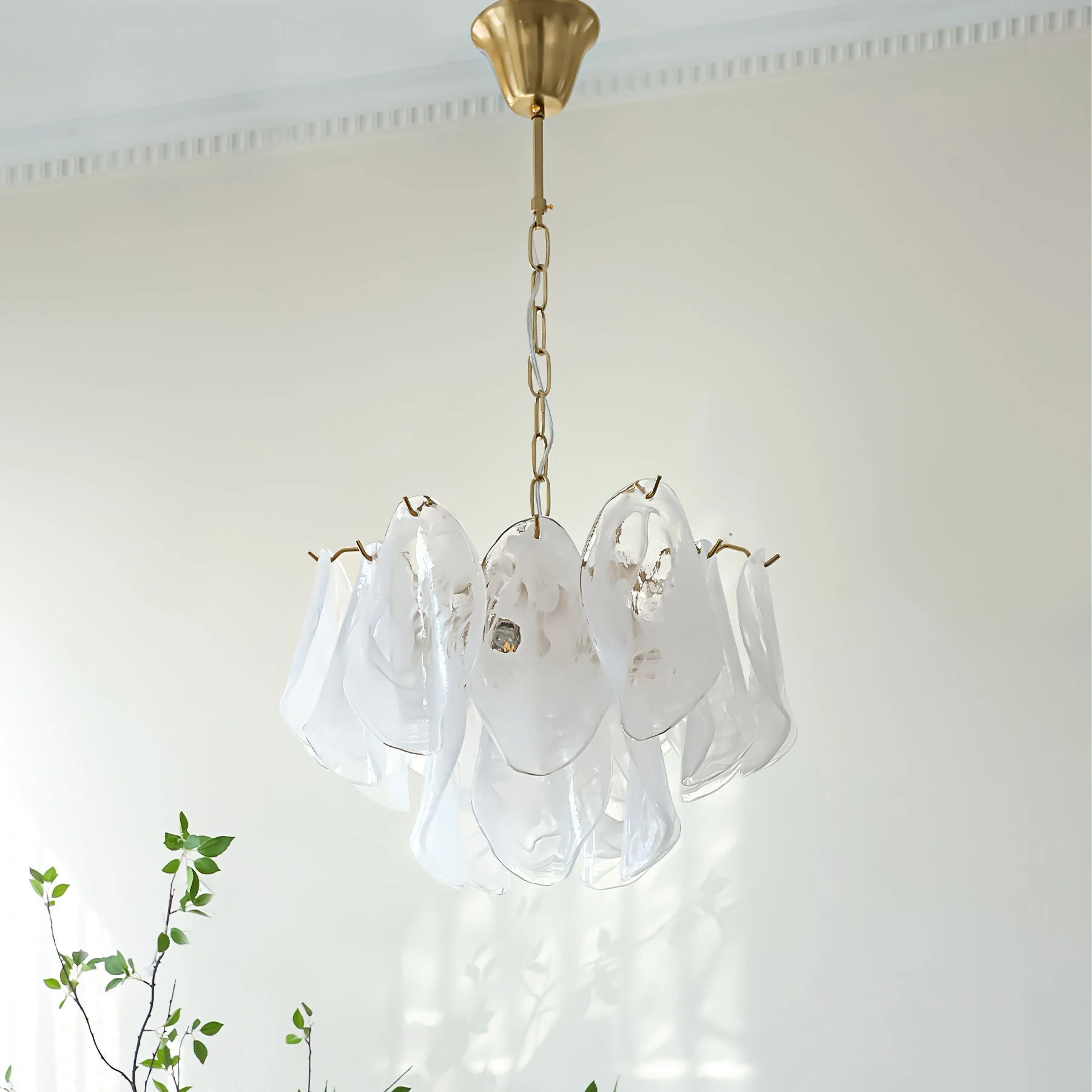Cloudy Contemporary Glass Chandelier - Image 10