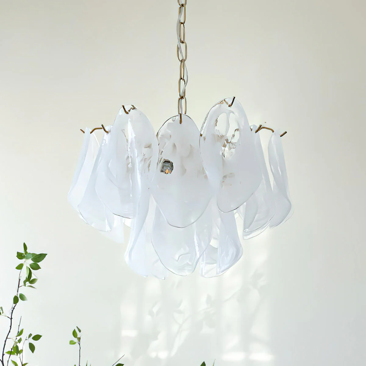 Cloudy Contemporary Glass Chandelier - Image 11
