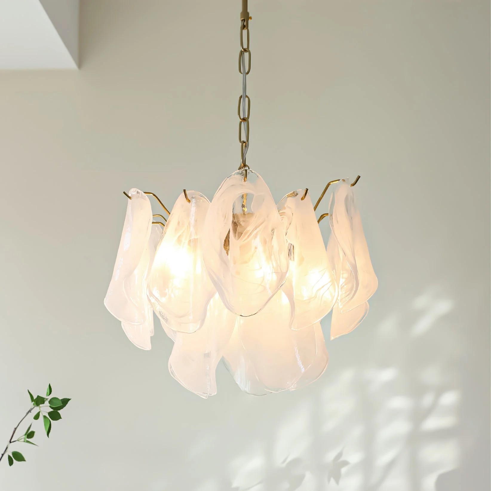 Cloudy Contemporary Glass Chandelier - Image 12