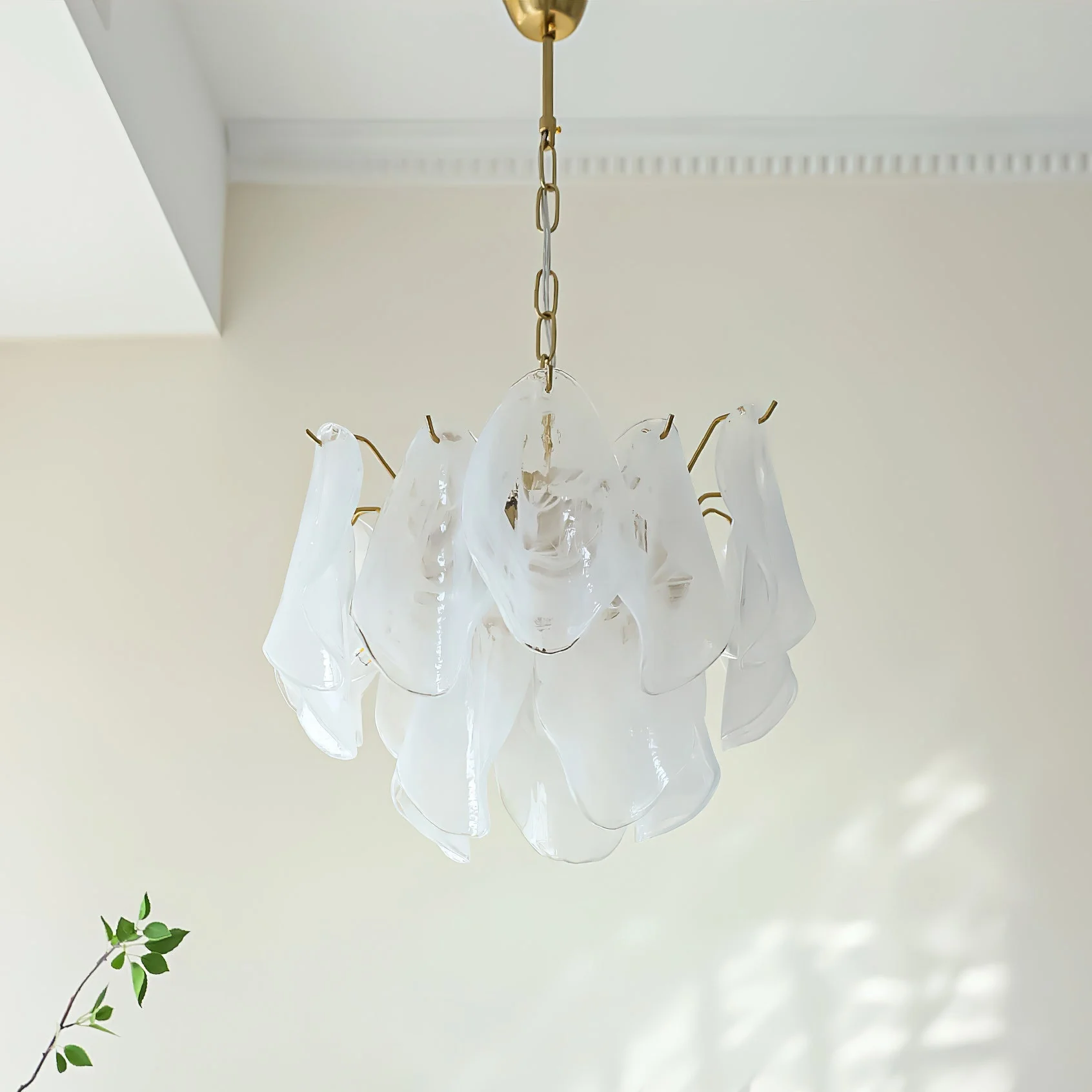 Cloudy Contemporary Glass Chandelier - Image 13