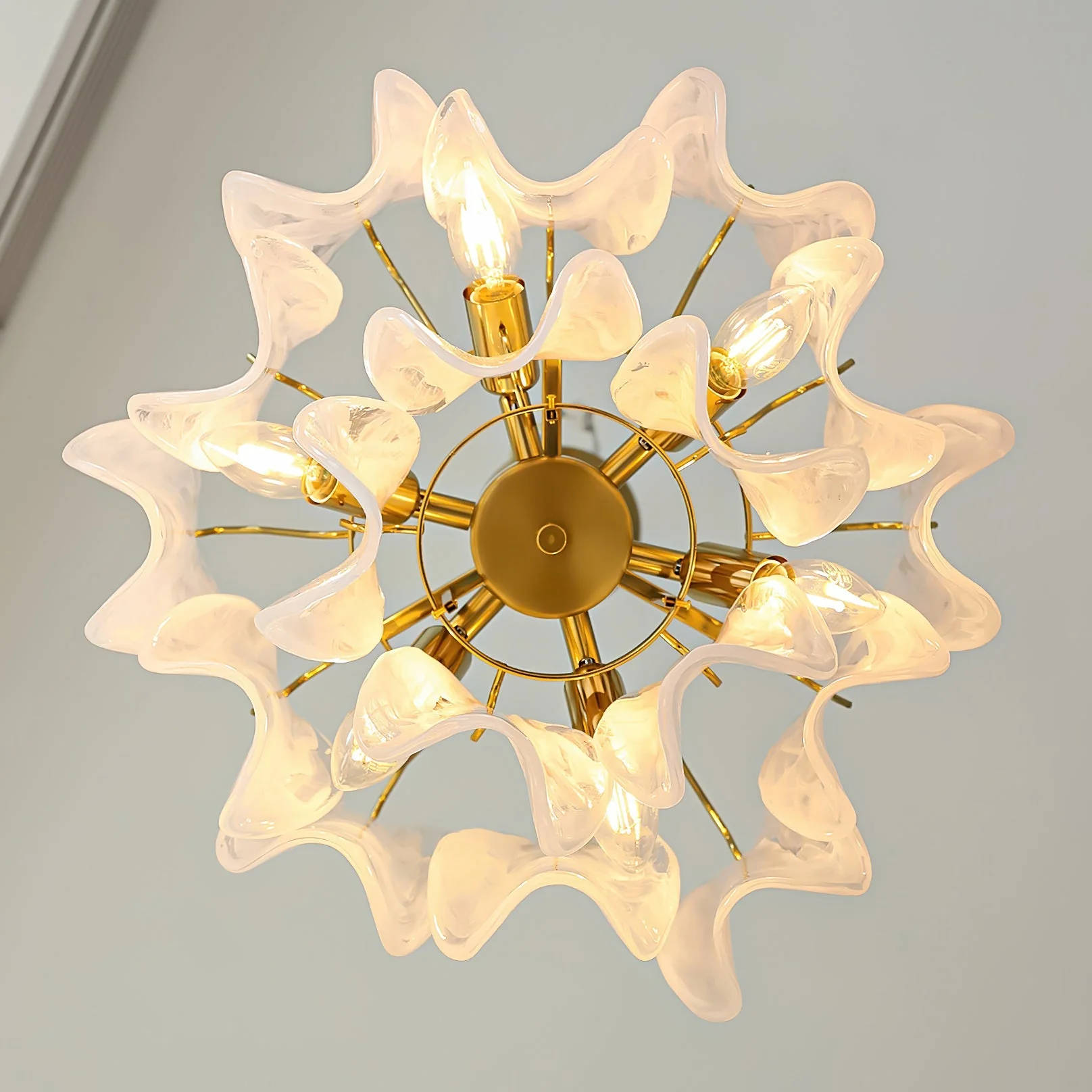 Cloudy Contemporary Glass Chandelier - Image 14