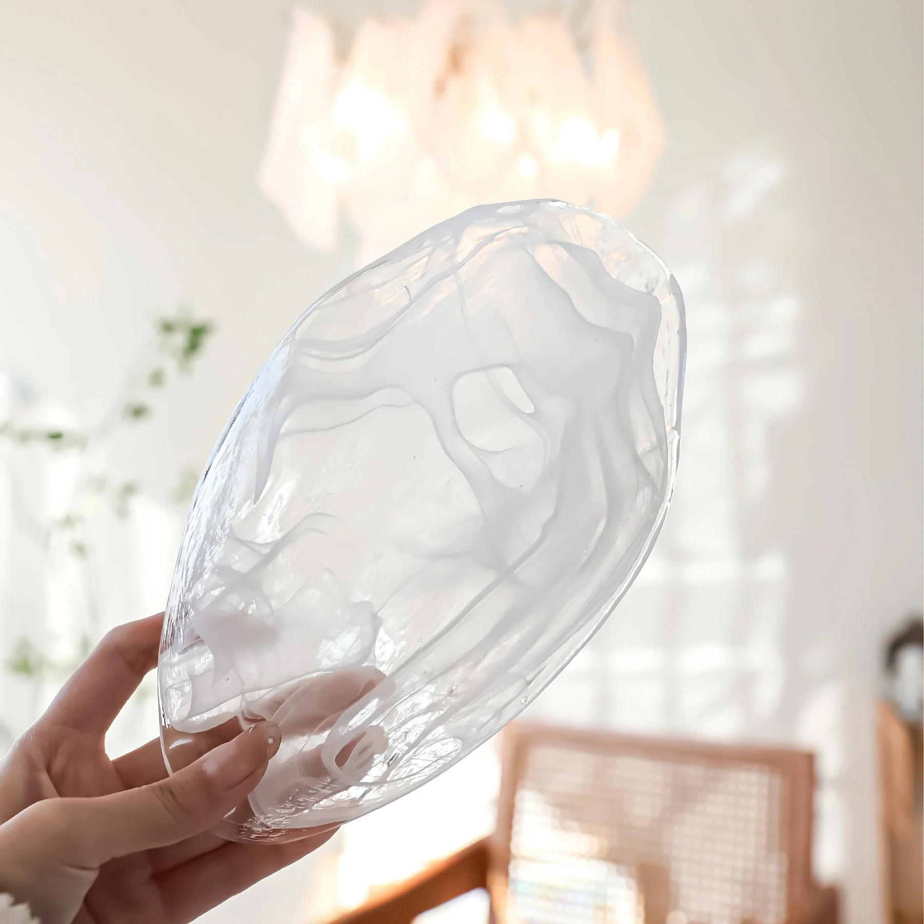 Cloudy Contemporary Glass Chandelier - Image 18
