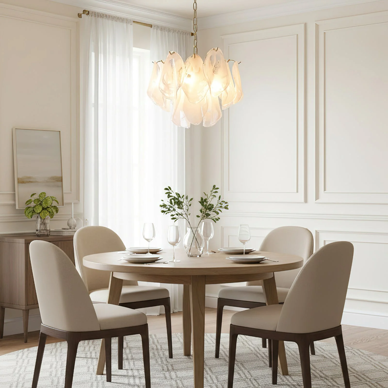 Cloudy Contemporary Glass Chandelier - Image 4