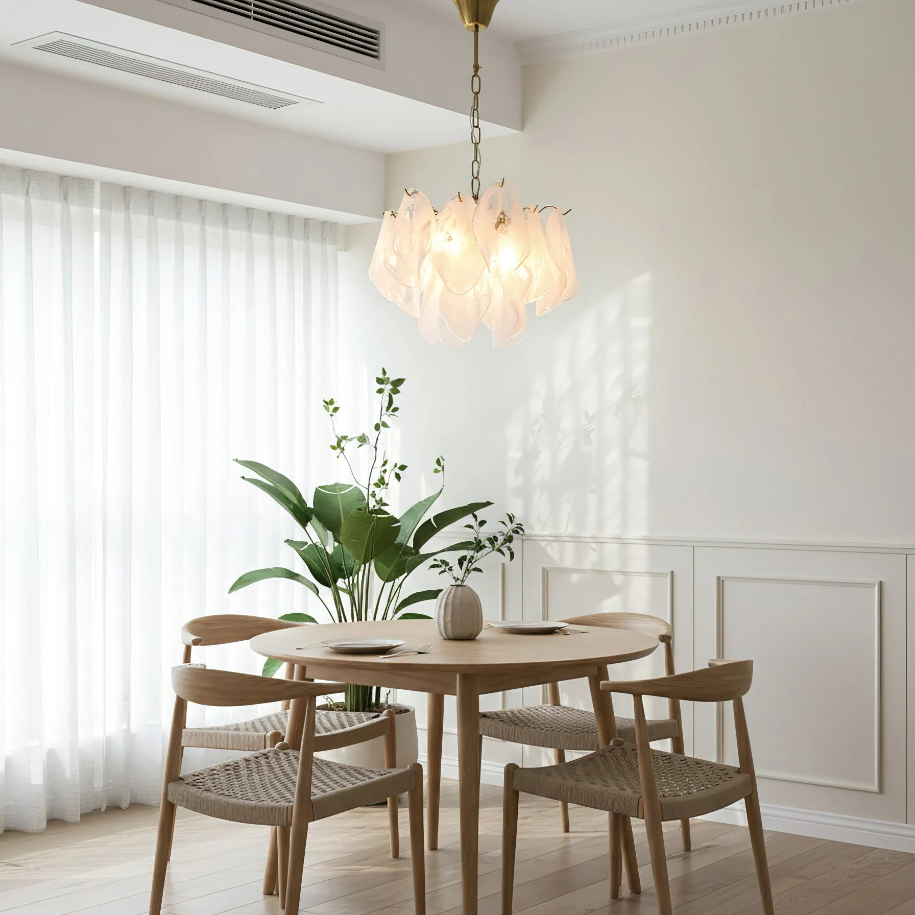 Cloudy Contemporary Glass Chandelier - Image 6