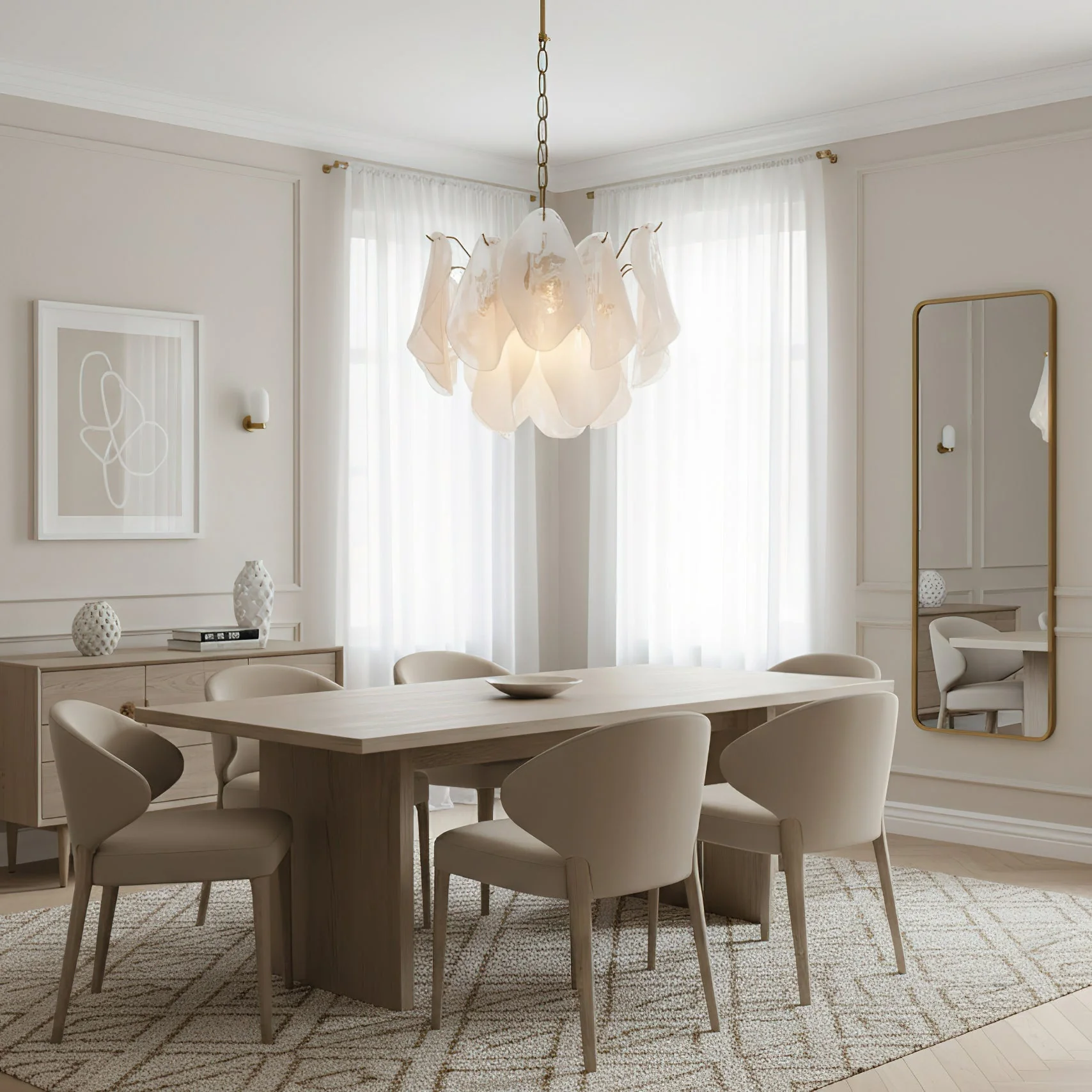 Cloudy Contemporary Glass Chandelier - Image 7