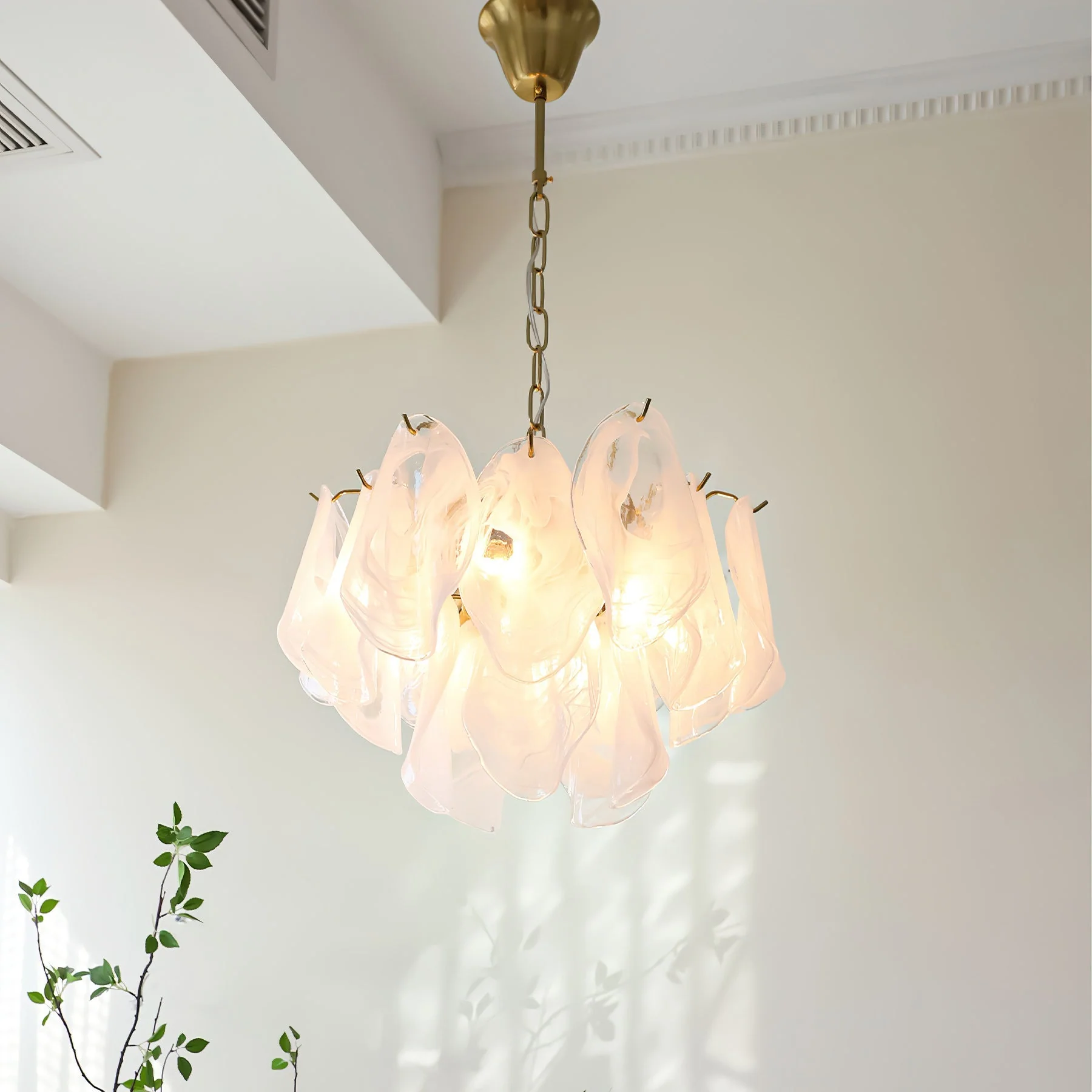 Cloudy Contemporary Glass Chandelier - Image 9