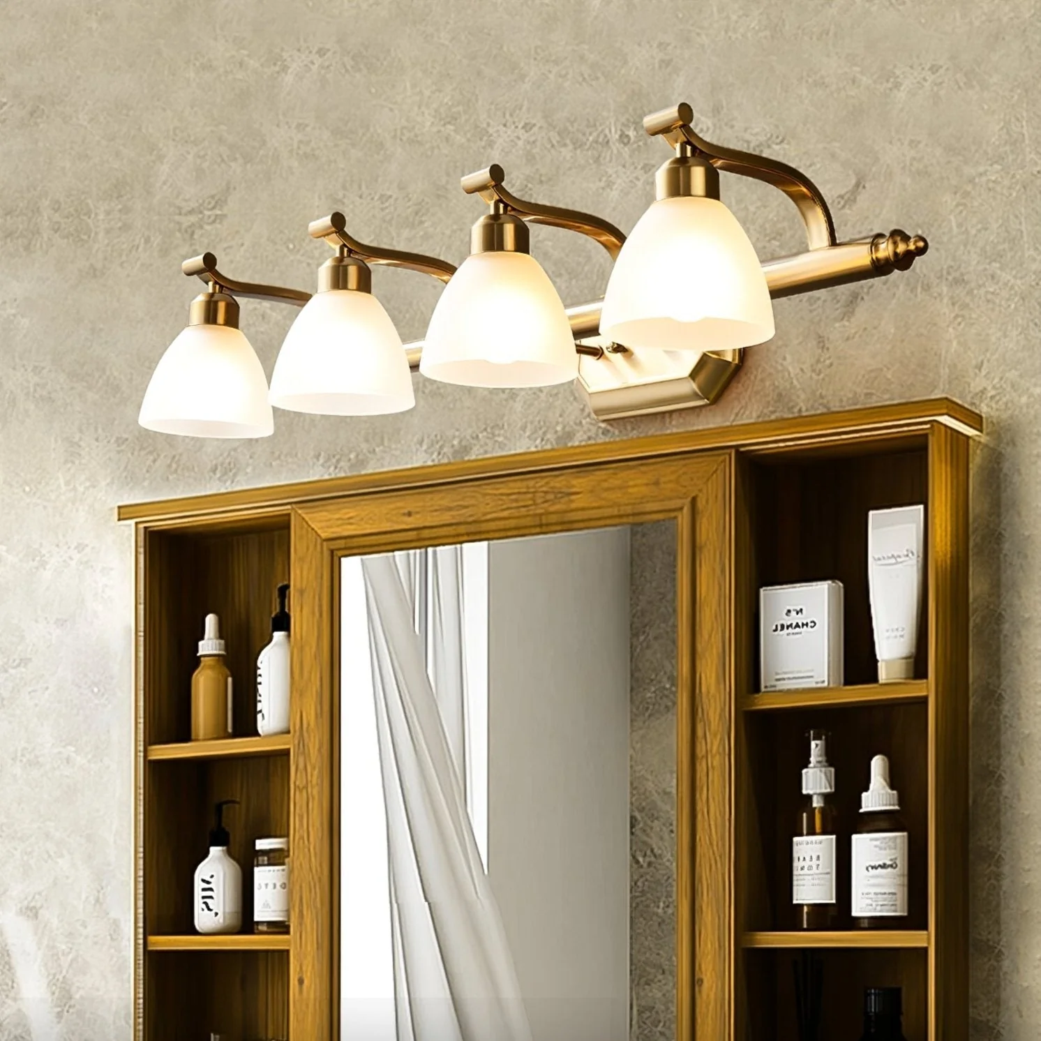 Colaeus Classic Art Bath Glass Wall Light - Image 4