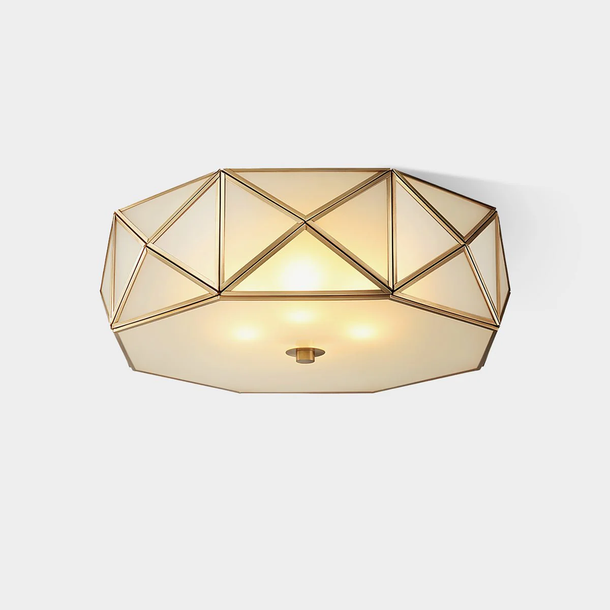 Coloreth Geometric Shaped Brass Glass Flush Ceiling Light - Image 11
