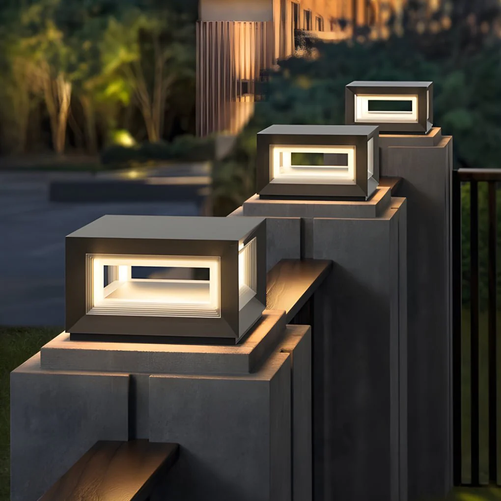 Comn Creative Frame Modern Fence Steel Outdoor Post Lights