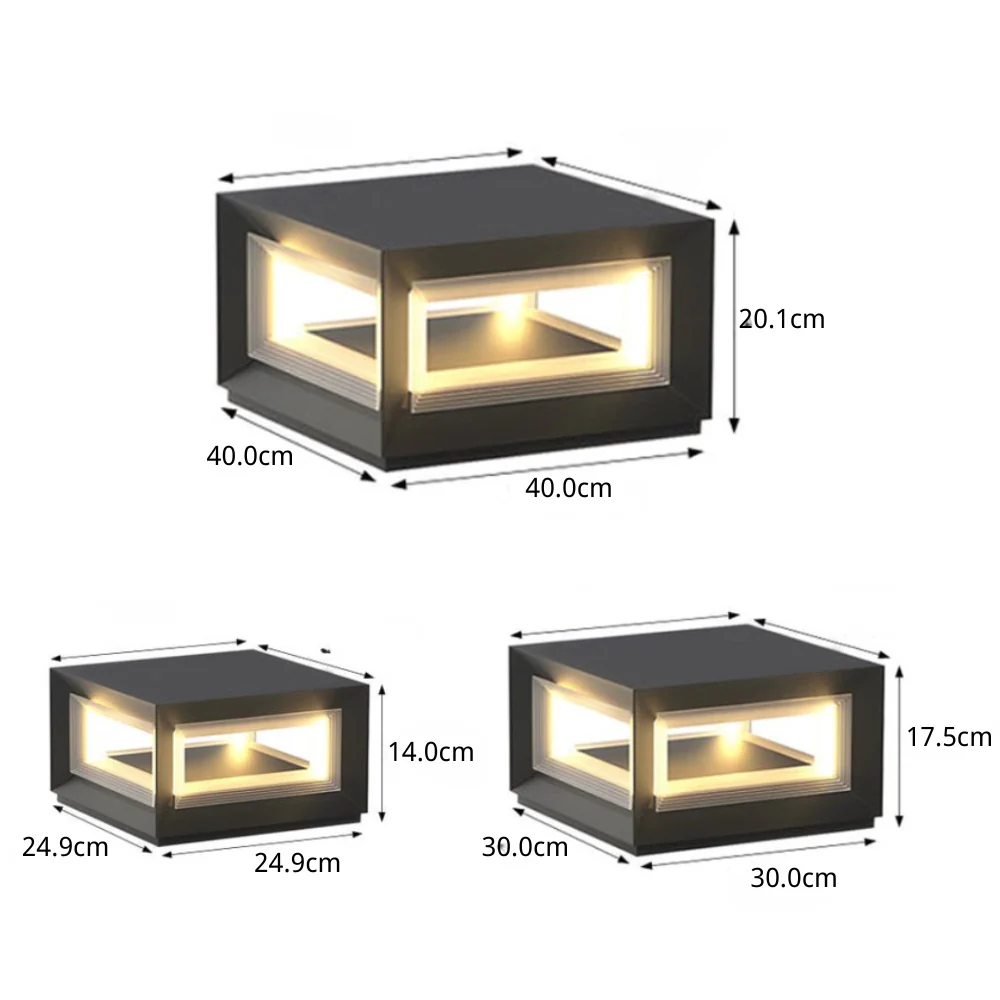 Comn Creative Frame Modern Fence Steel Outdoor Post Lights - Image 8