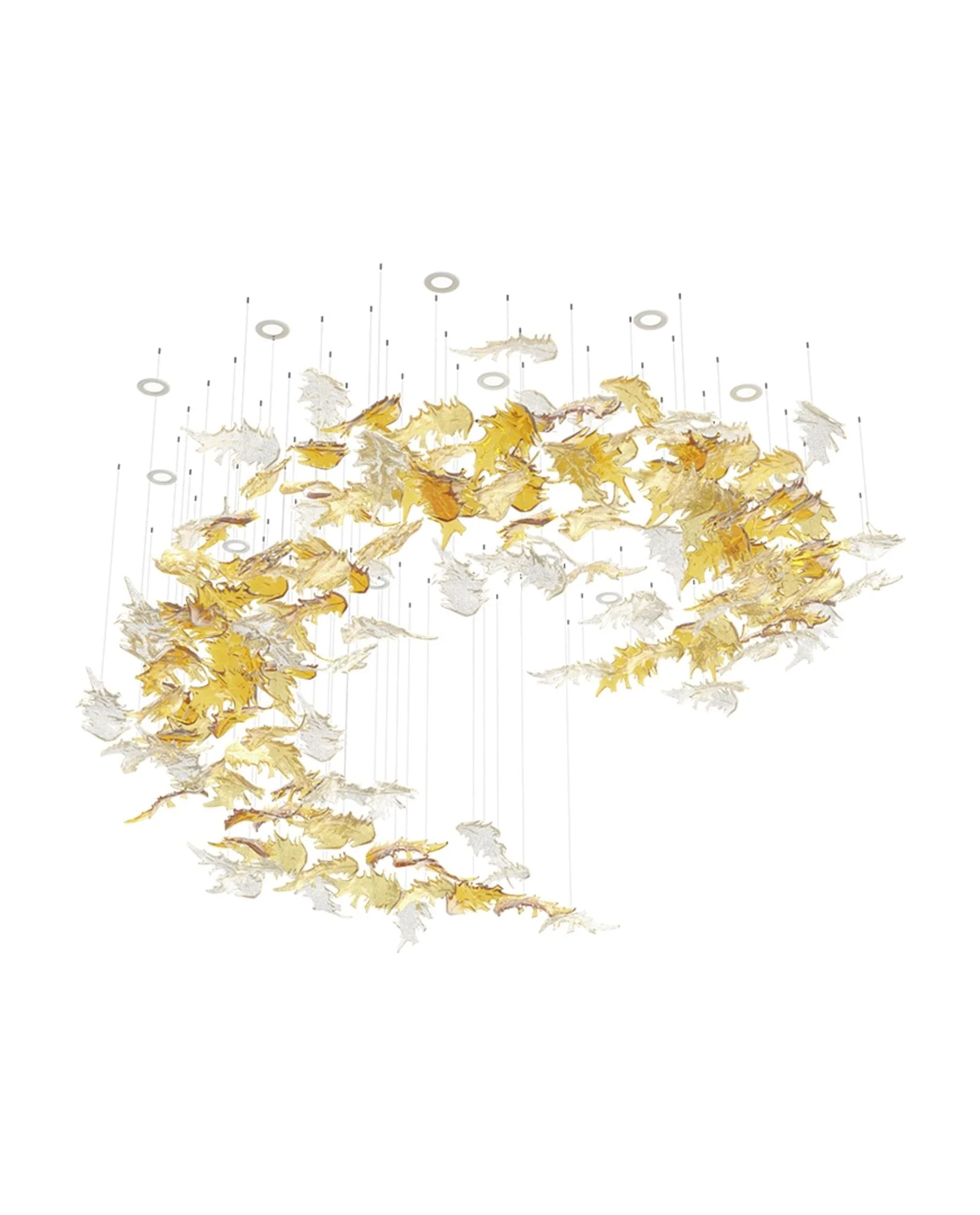 Cosolion Bird Amber Clear Glass Chandelier - Image 10