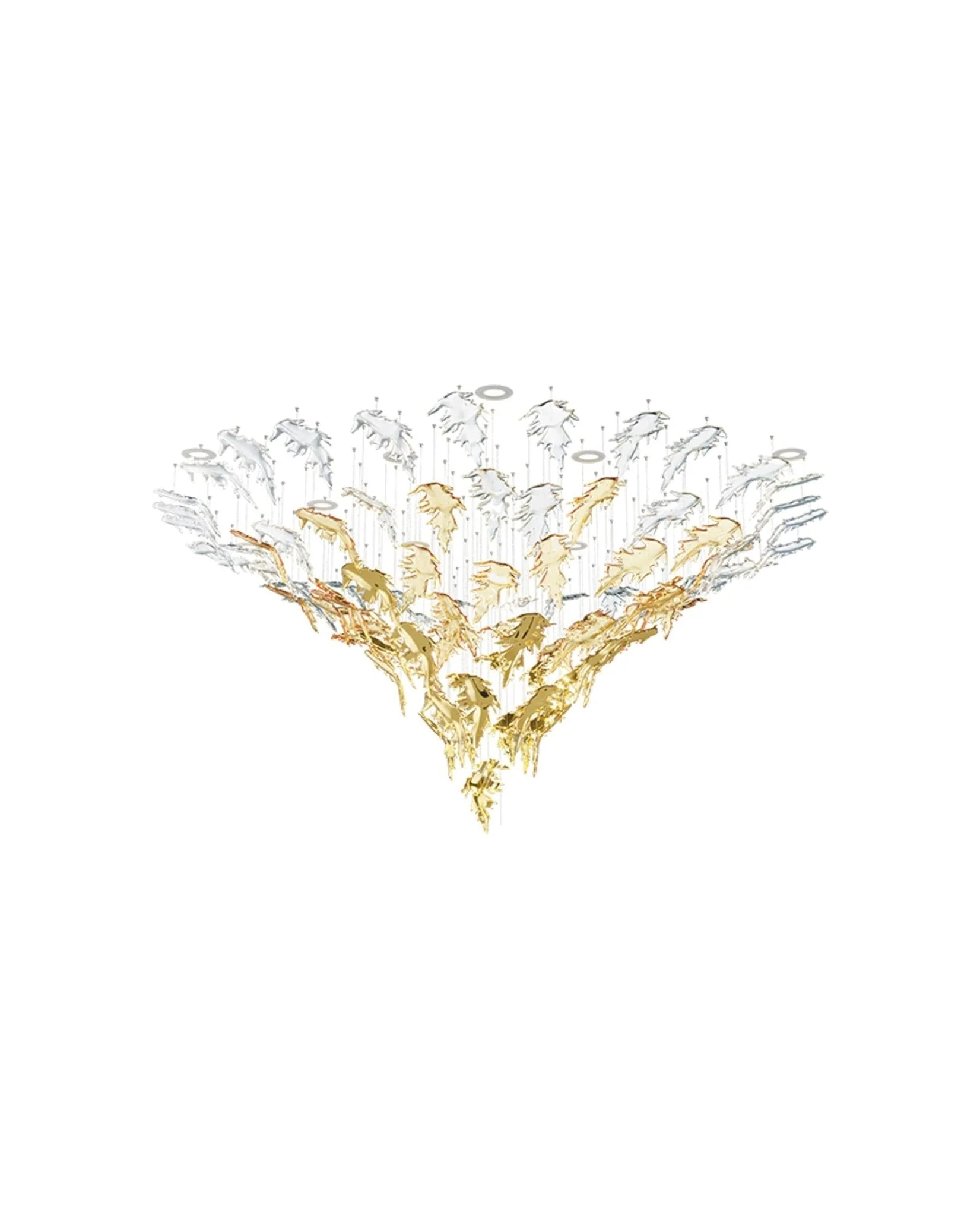 Cosolion Bird Amber Clear Glass Chandelier - Image 12