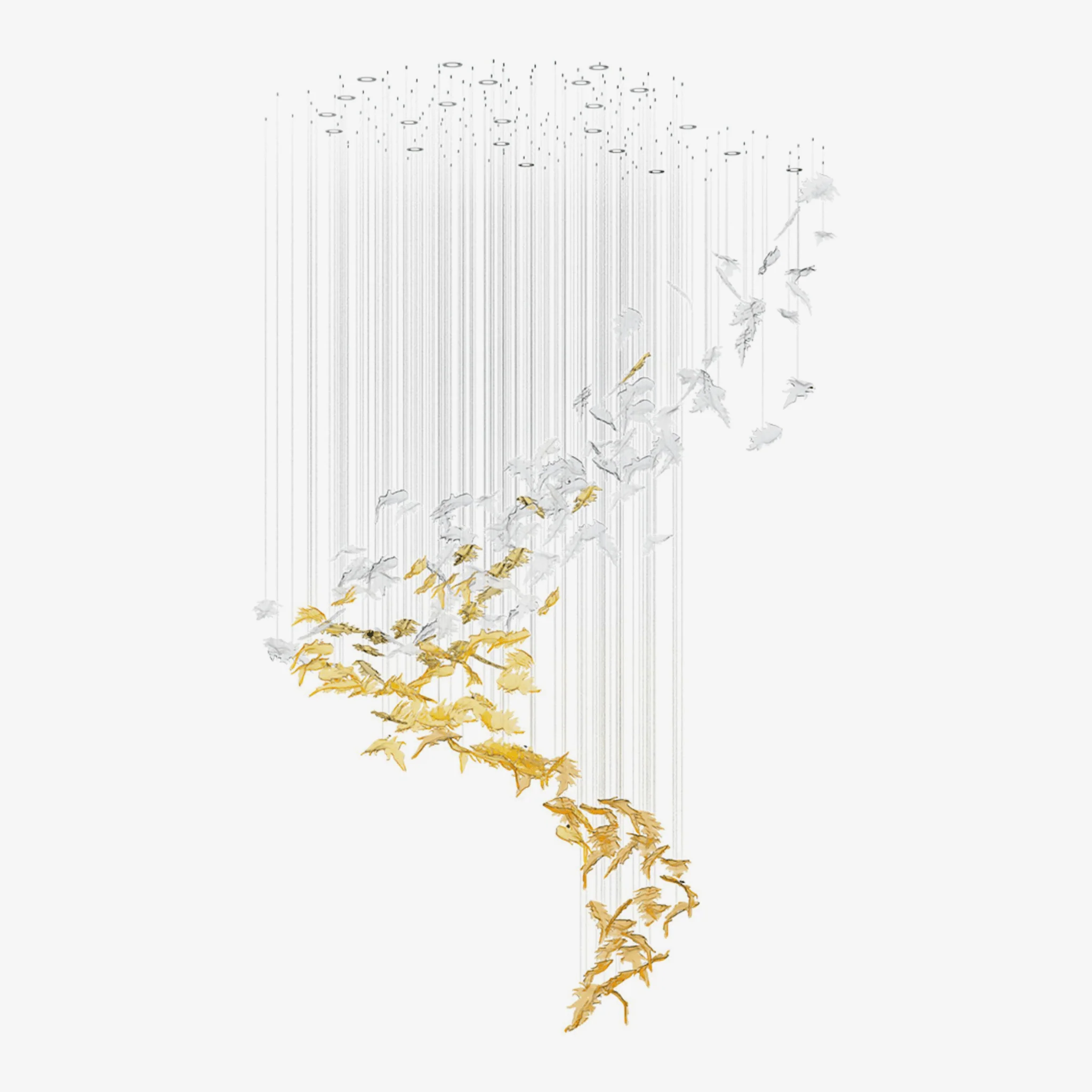 Cosolion Bird Amber Clear Glass Chandelier - Image 18