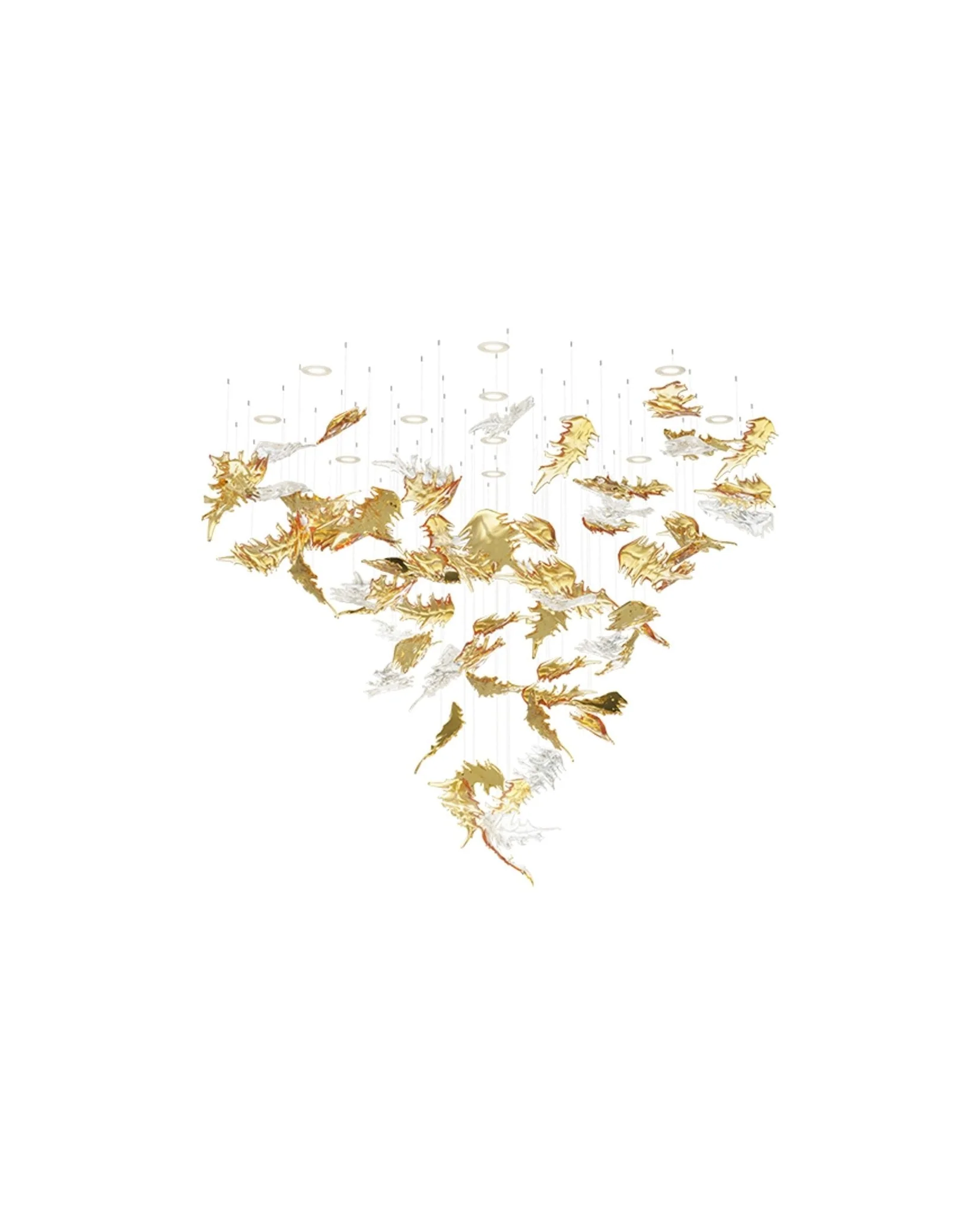 Cosolion Bird Amber Clear Glass Chandelier - Image 25