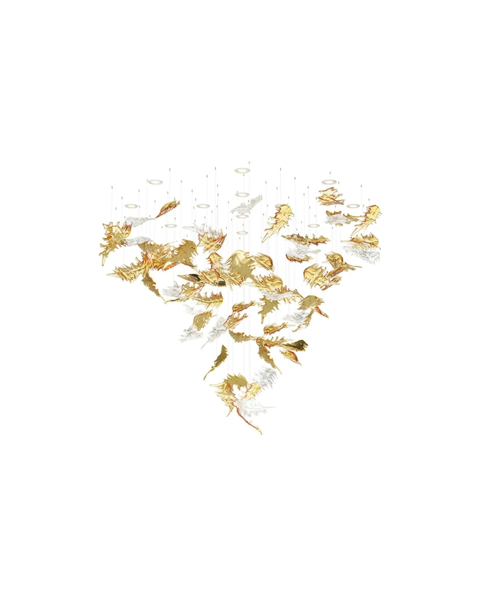 Cosolion Bird Amber Clear Glass Chandelier - Image 26