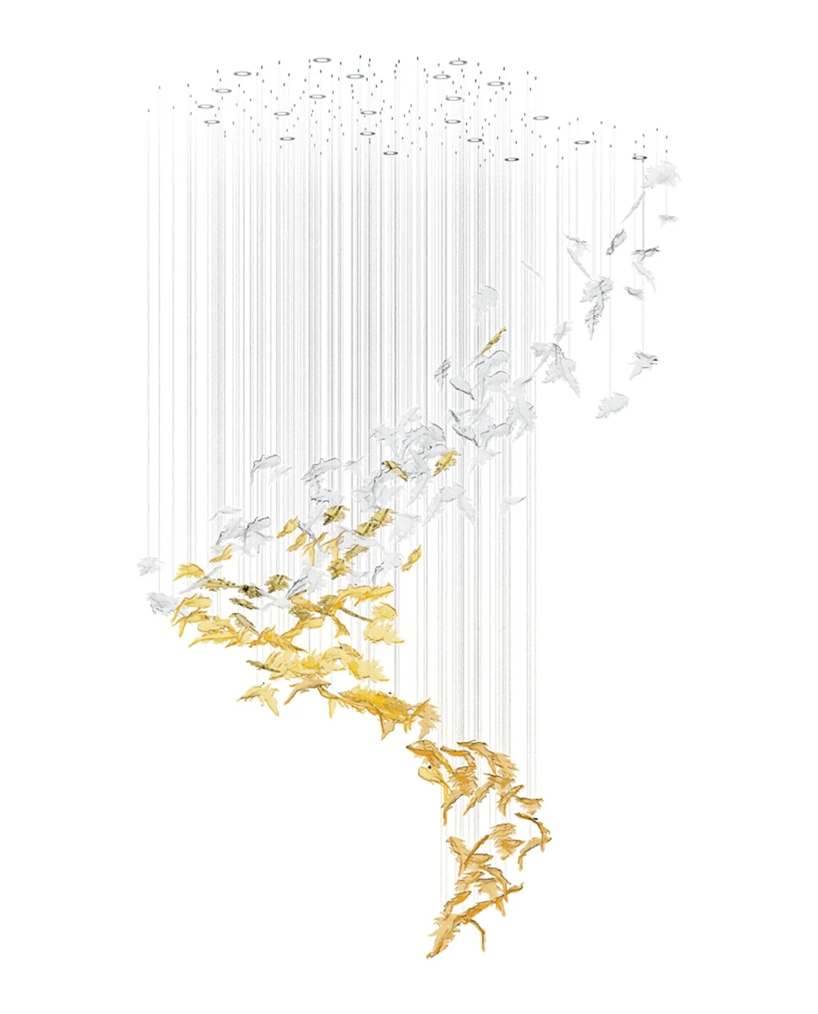 Cosolion Bird Amber Clear Glass Chandelier - Image 27
